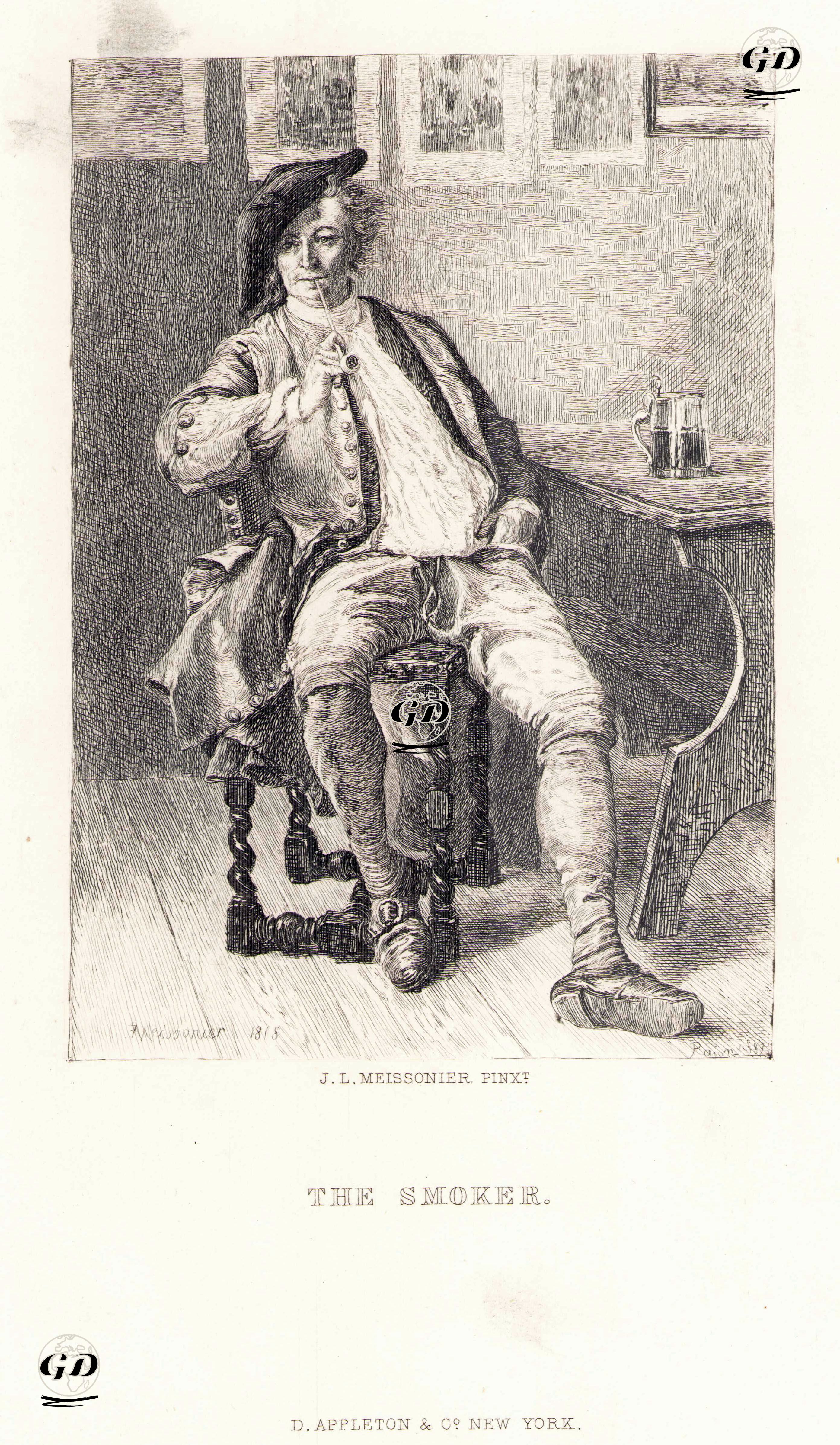 The Smoker  - Jean-Louis-Ernest Meissonier (1815-1891) - 1877