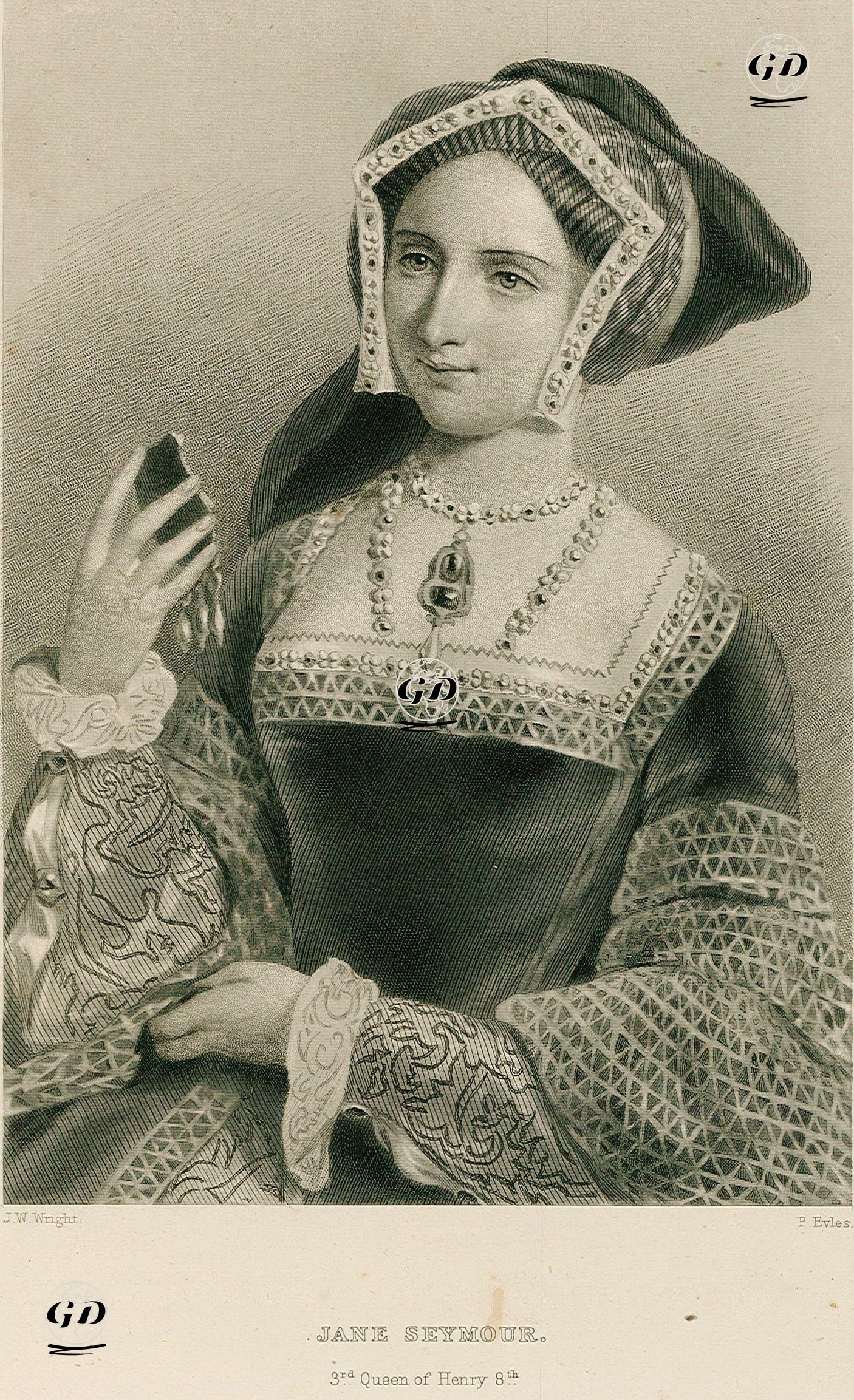 İngiltere Kralı VIII.Henry'nin Üçüncü Eşi Kraliçe Jane Seymour - John William Wright (1802 -1848) - 1851