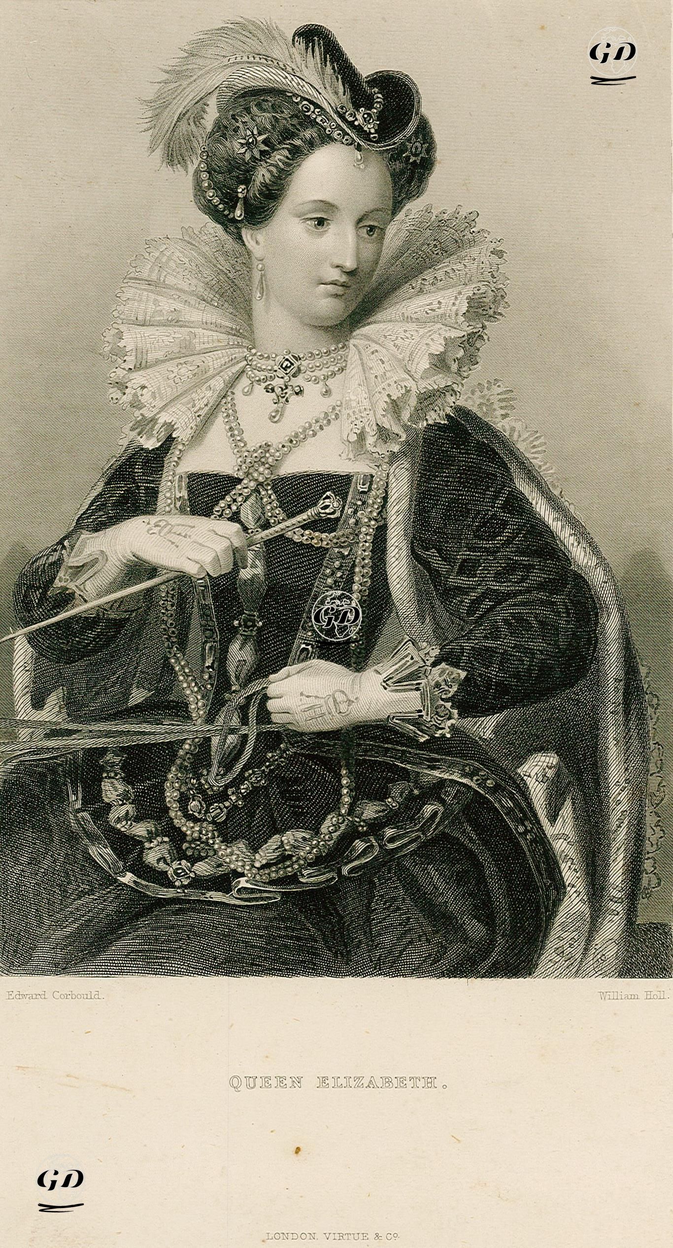 İngiltere Kraliçesi I.Elizabeth - Edward Henry Corbould (1815-1905) - 1851