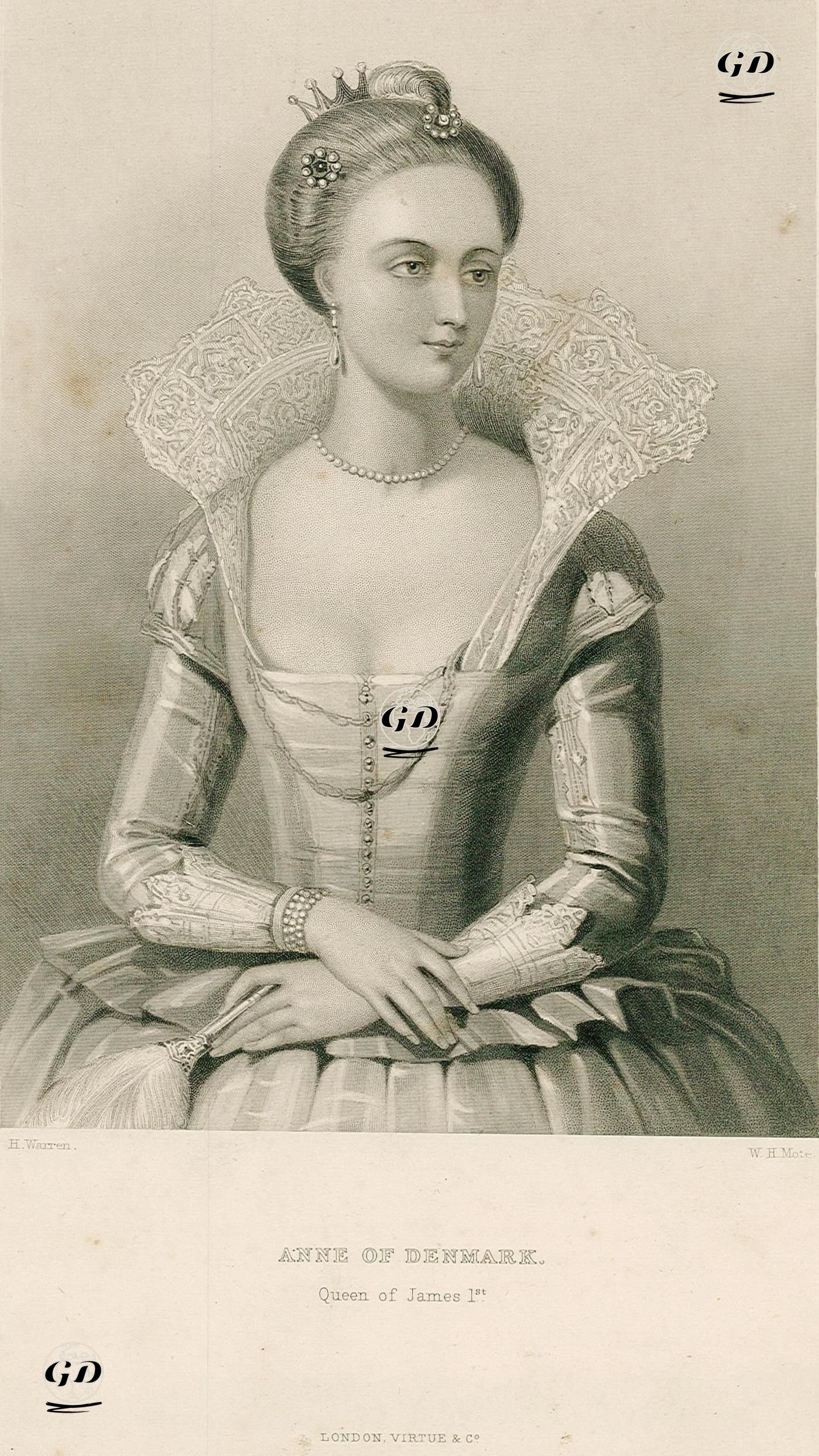 İngiltere Kralı I.James'in Eşi Kraliçe Danimarkalı Anne - Henry Warren (1794-1879) - 1851