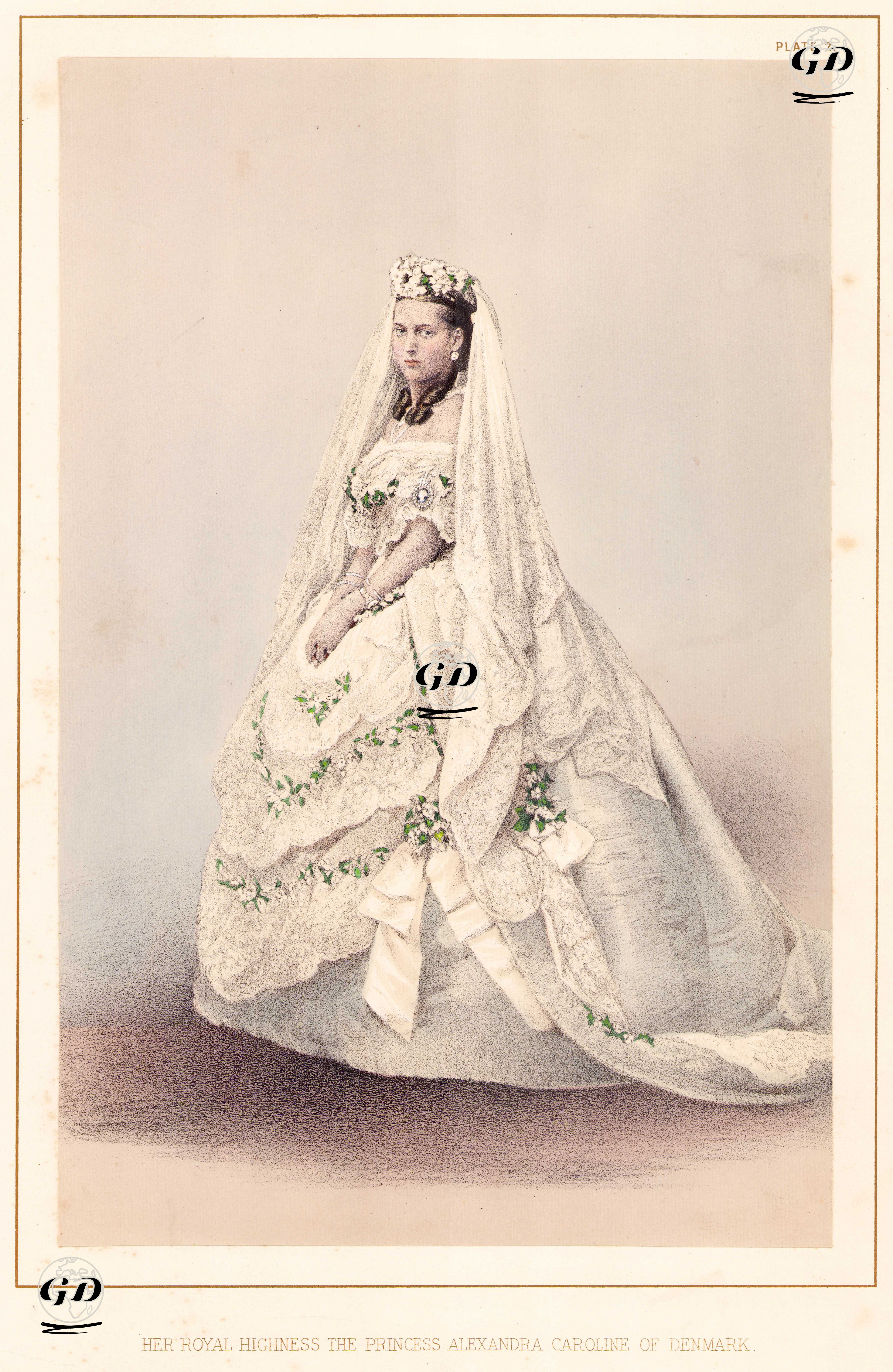 İngiltere Kraliçesi Danimarkalı Alexandra Caroline Ve Gelinliği -  - 1864