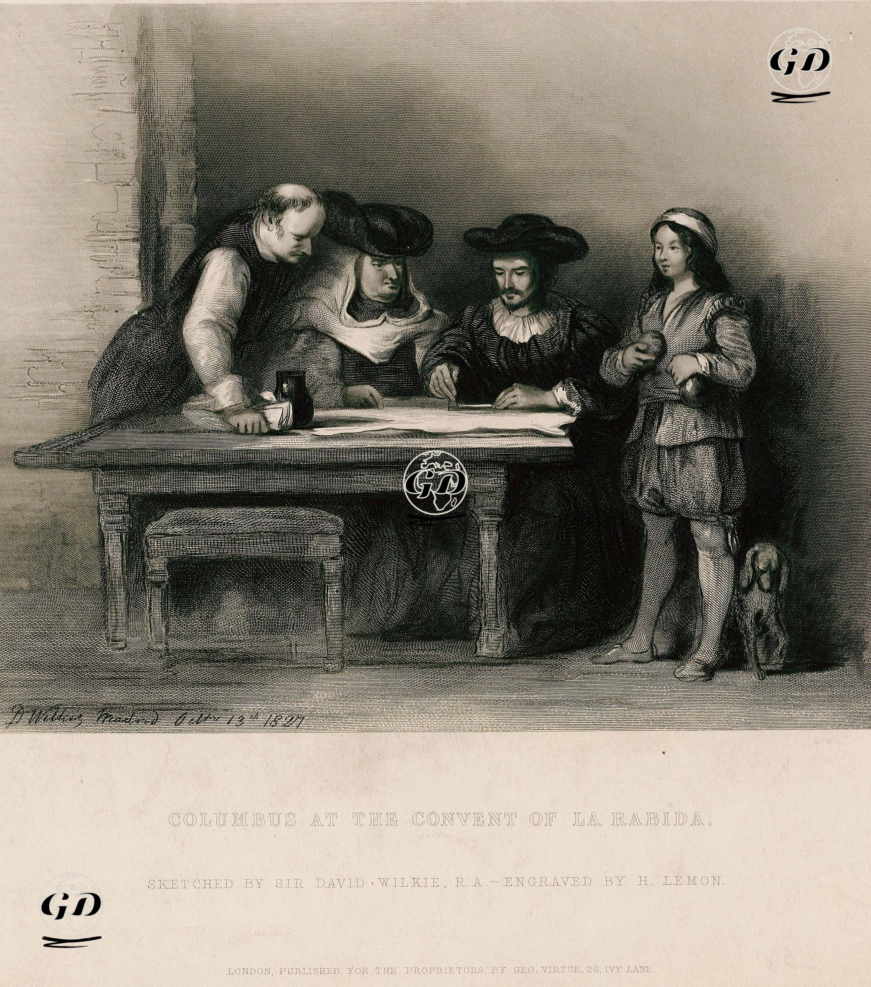 Kristof Kolomb La Rabida Manastırında Planladığı Seyahati Hakkında Bilgi Vermesi - David Wilkie (1785-1841) - 1850