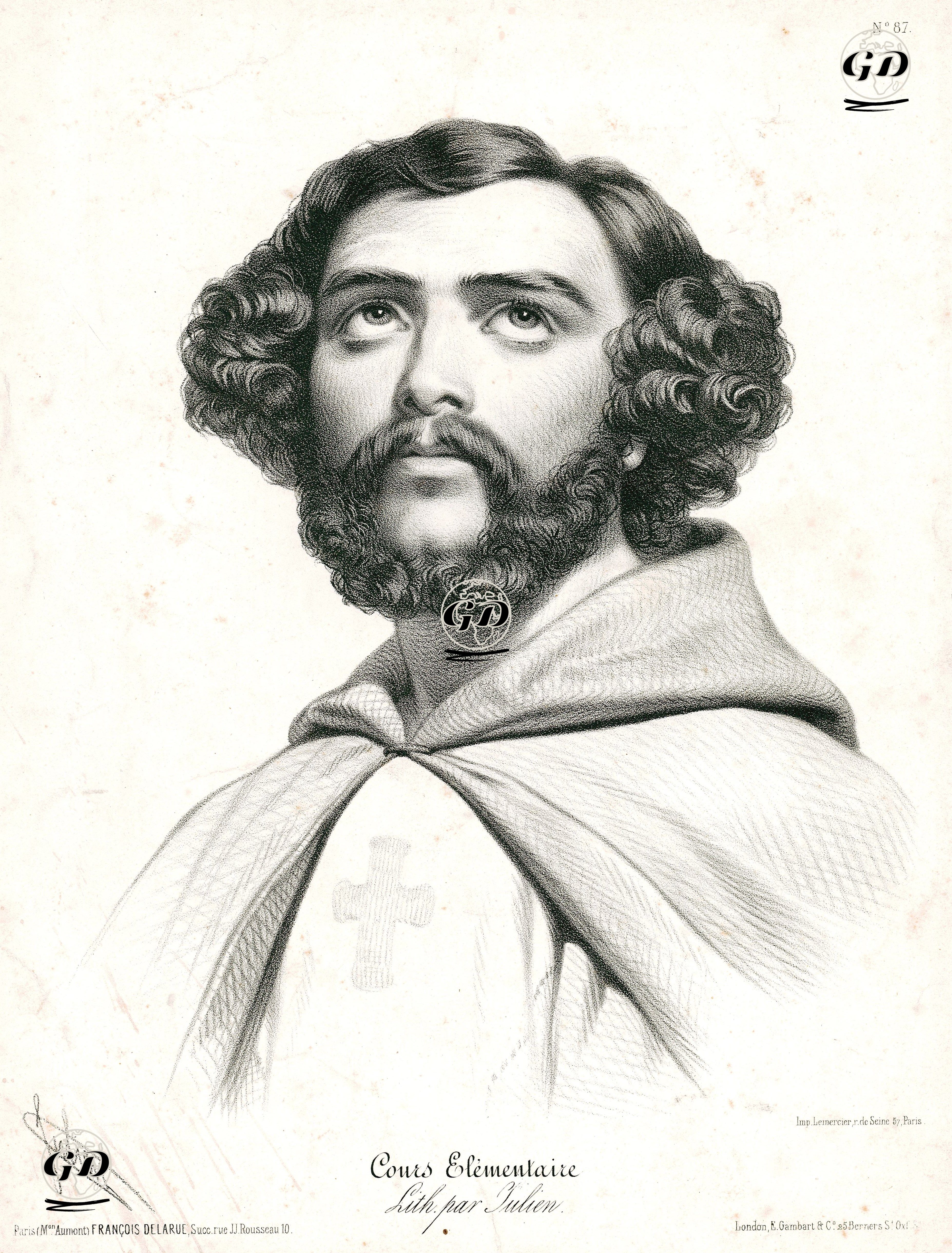 Portre Çalışması - Bernard-Romain Julien (1802–1871) - 1864