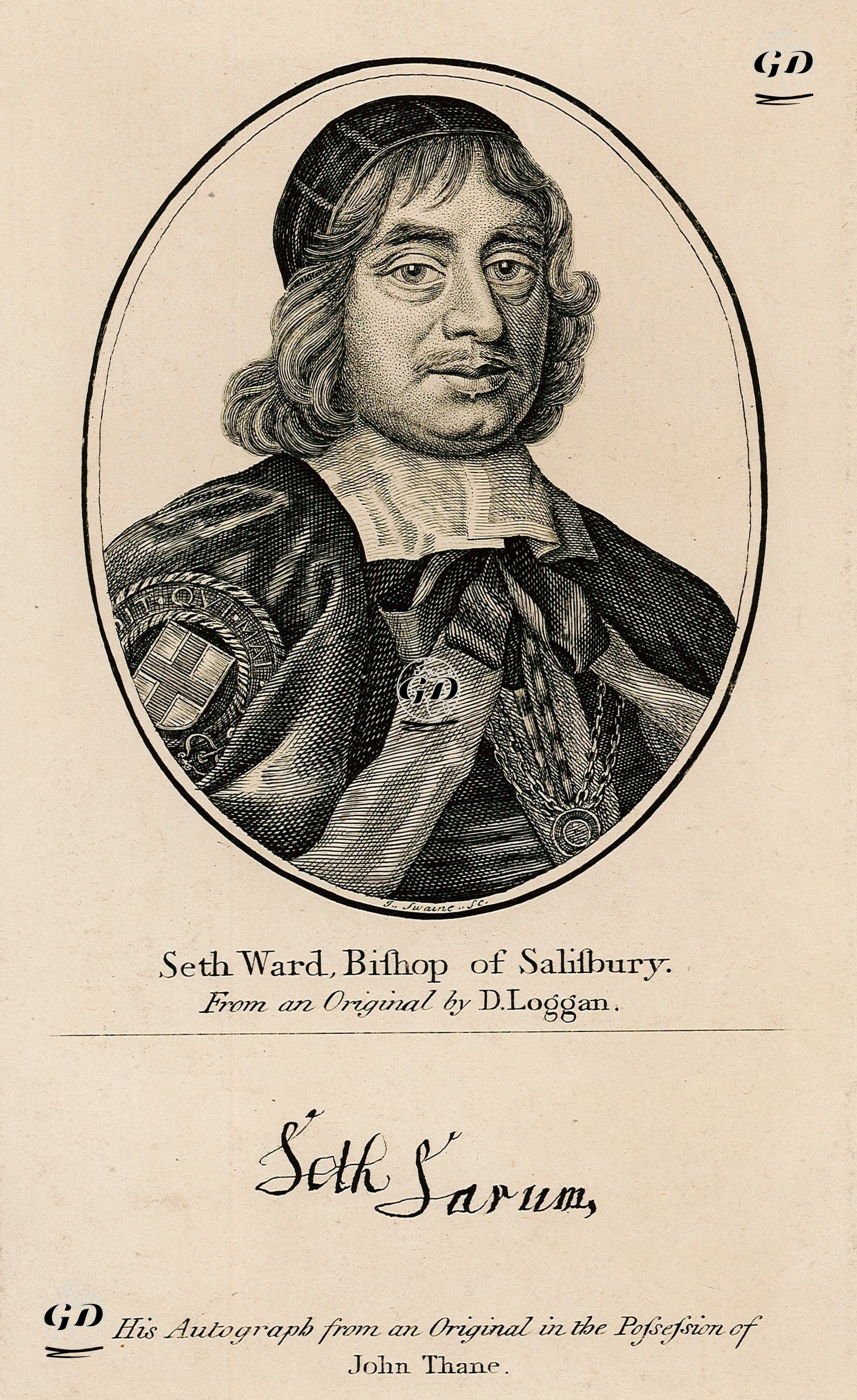 Salisbury Piskoposu Seth Ward - David Loggan (1634-1692) - 1820