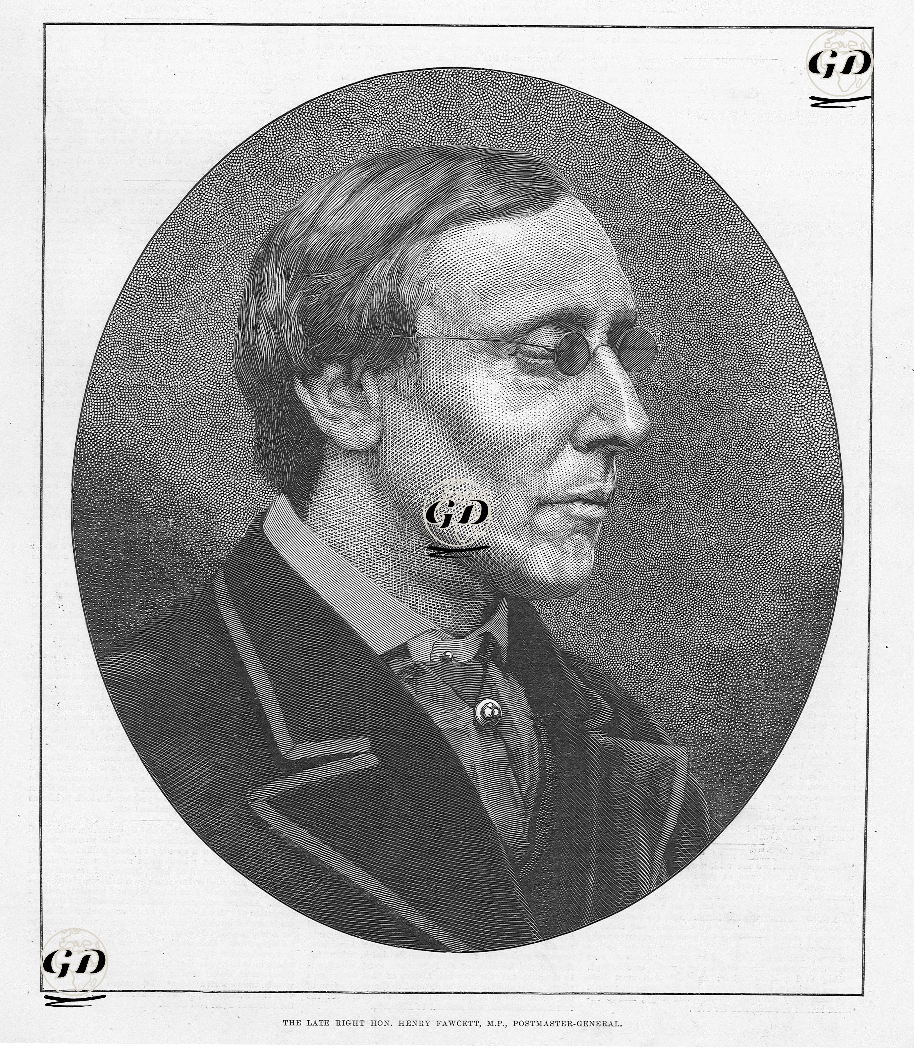 The late Right Hon. Henry Fawcett M.P., Postmaster General  -  - 1884