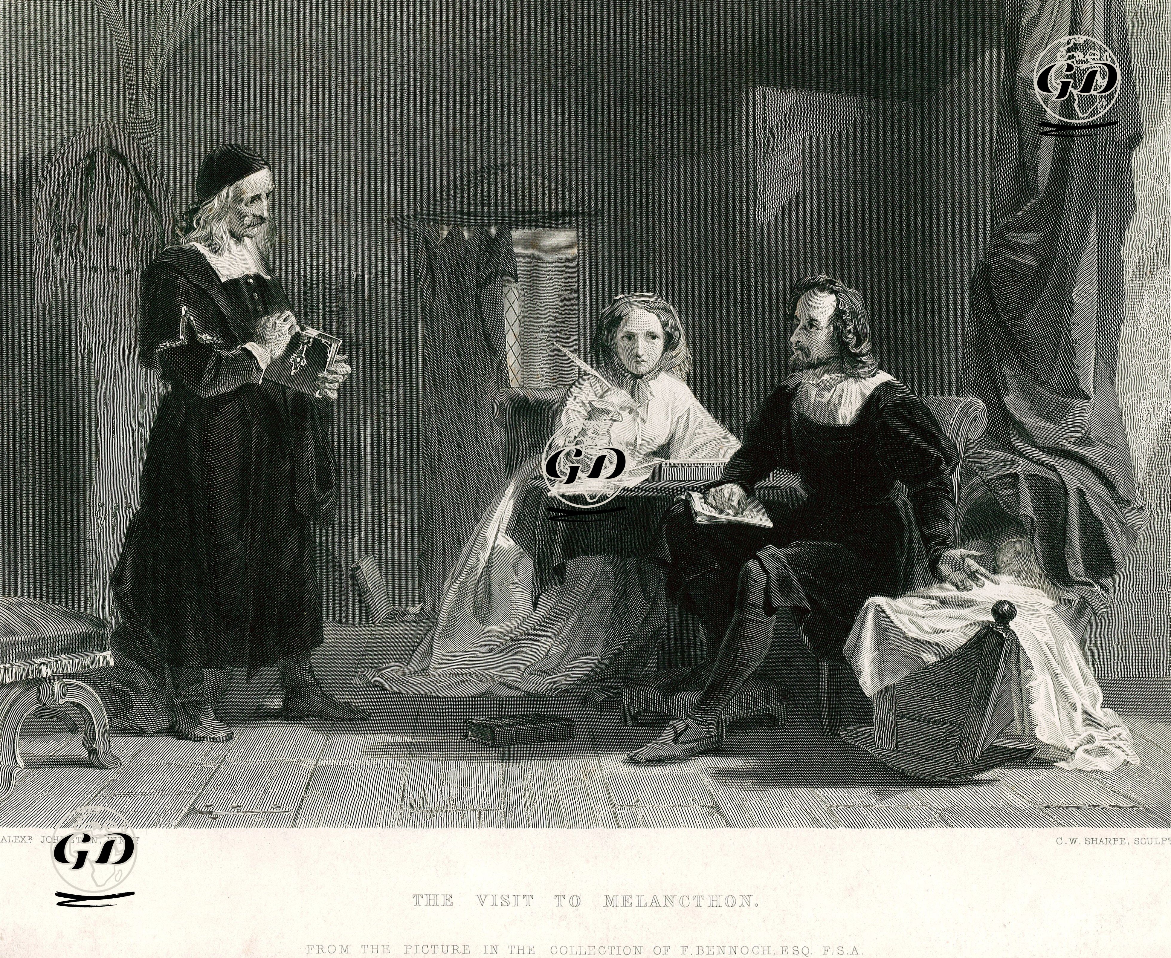 The Visit To Melancthon - Alexander Johnston (1815-1891) - 1863