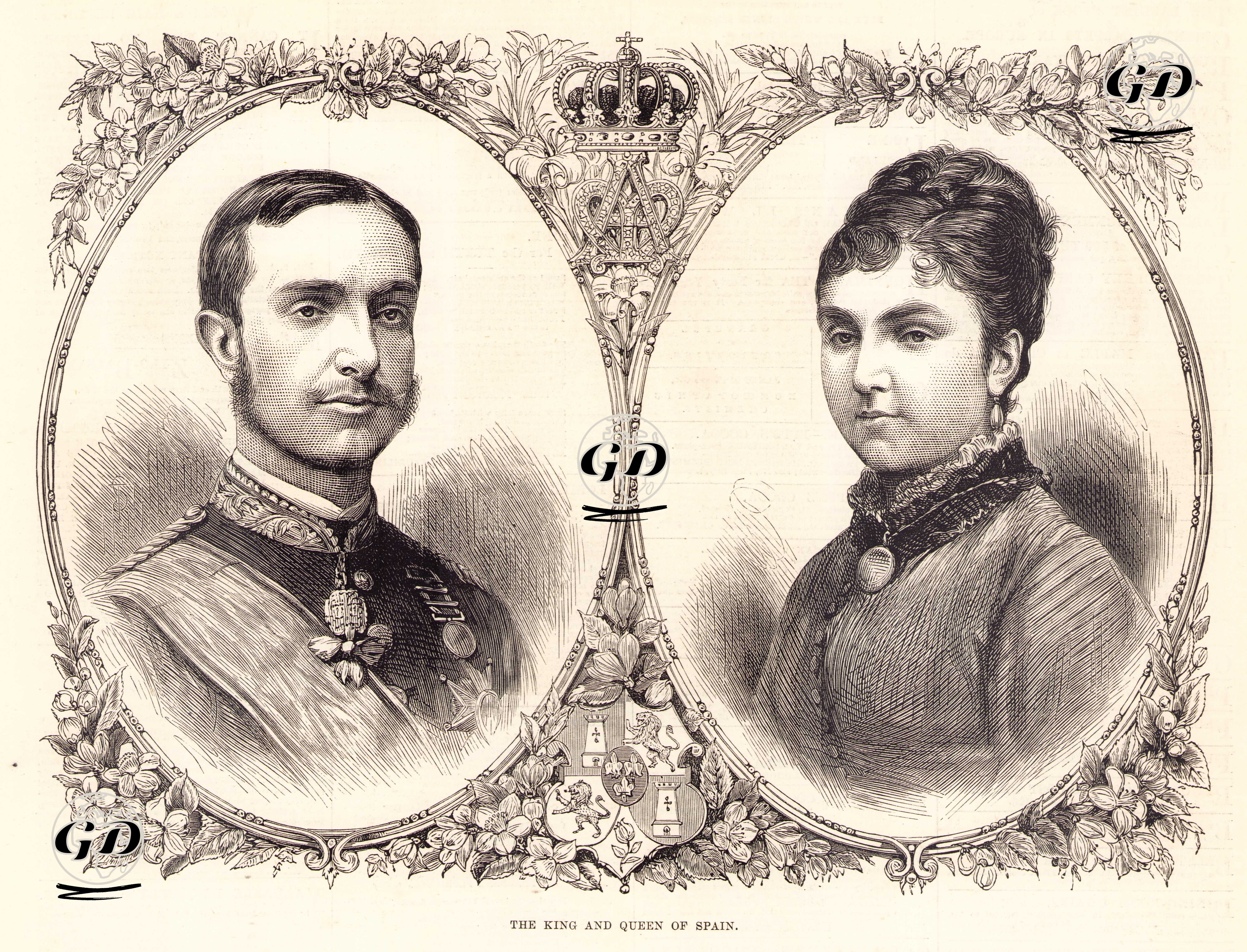 İspanya Kralı XII. Alfonso Ve Kraliçe Orleans'lı Mercedes -  - 1878