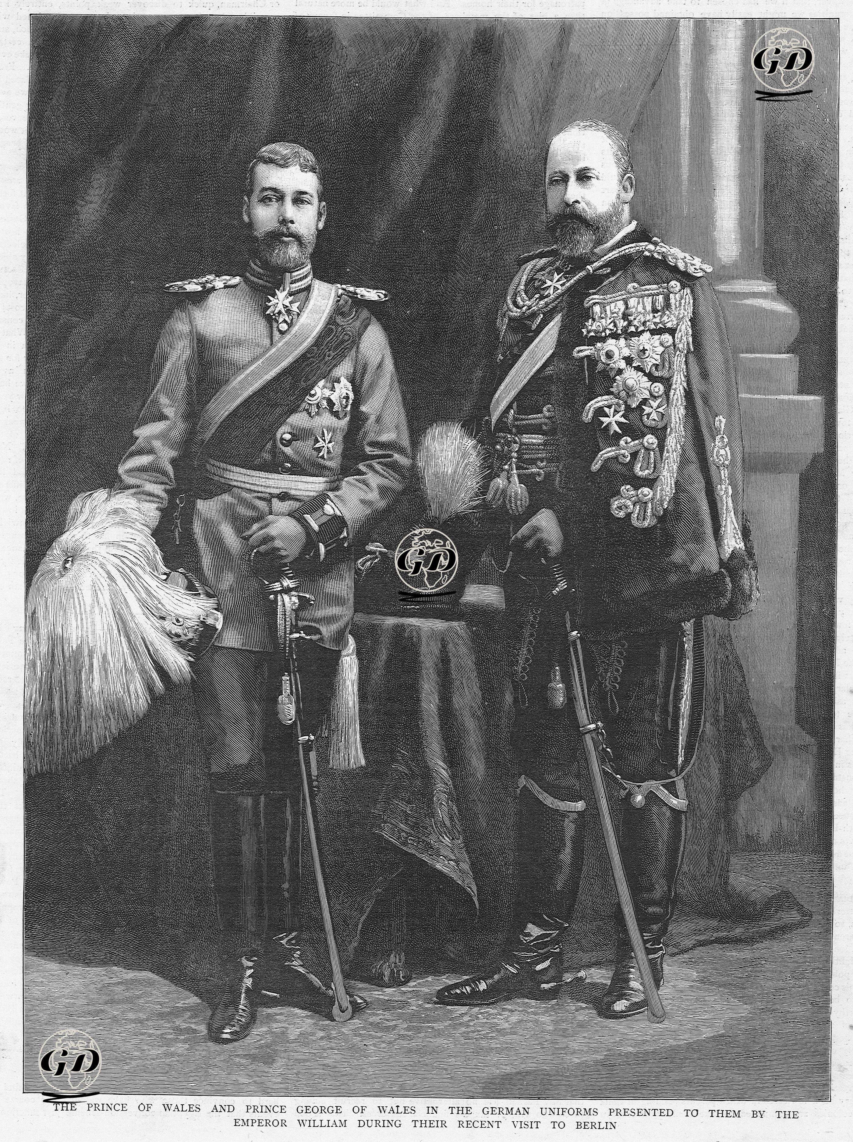 The Prince Of Wales And Prince George Of Wales In The German Uniforms -  - 1890