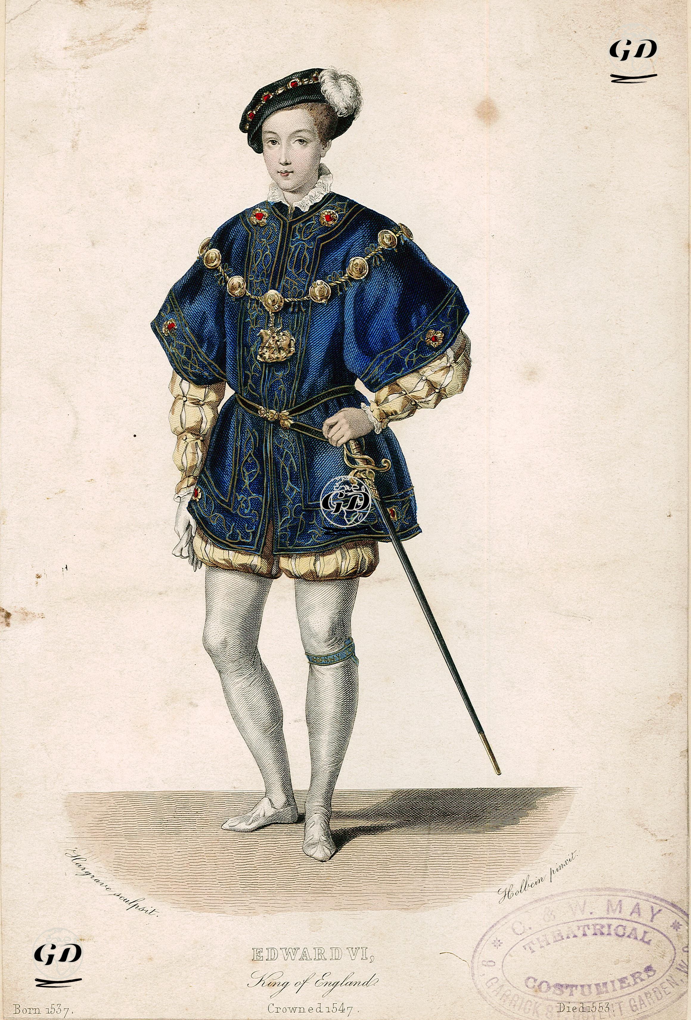 İngiltere Kralı VI.Edward  - Hoolbein - 1840's