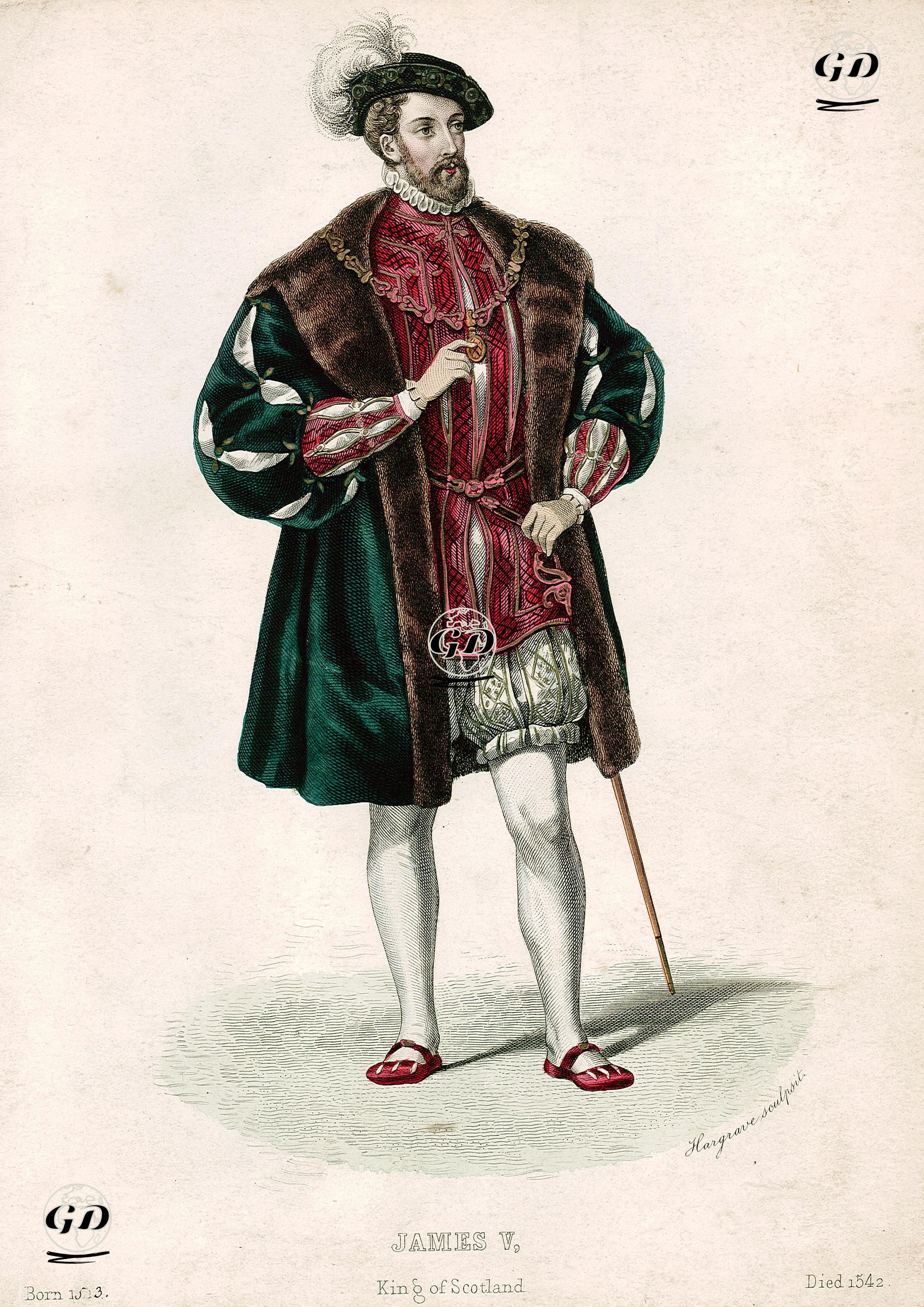 James V. King Of Scotland,  Born 1513, Died 1542 -  - 1840's