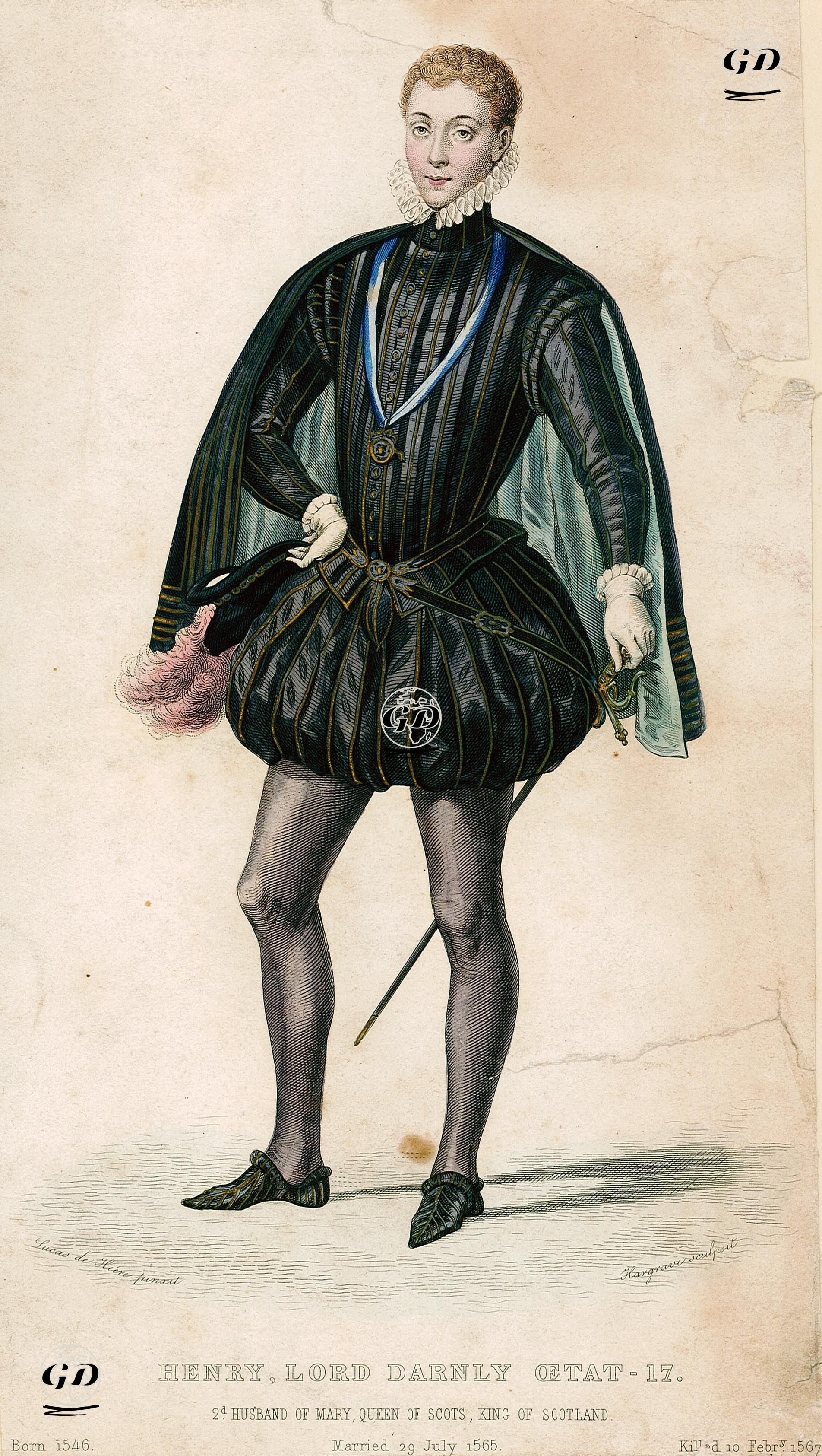 Henry, Lord Darnly Etat-17, 2'd Husband Of Mary Queen Of Scots, King Of Scotland, Married 29 July 1565, Born 1546 - Killed 10 Febr. 1567 - Lucas - 1840's