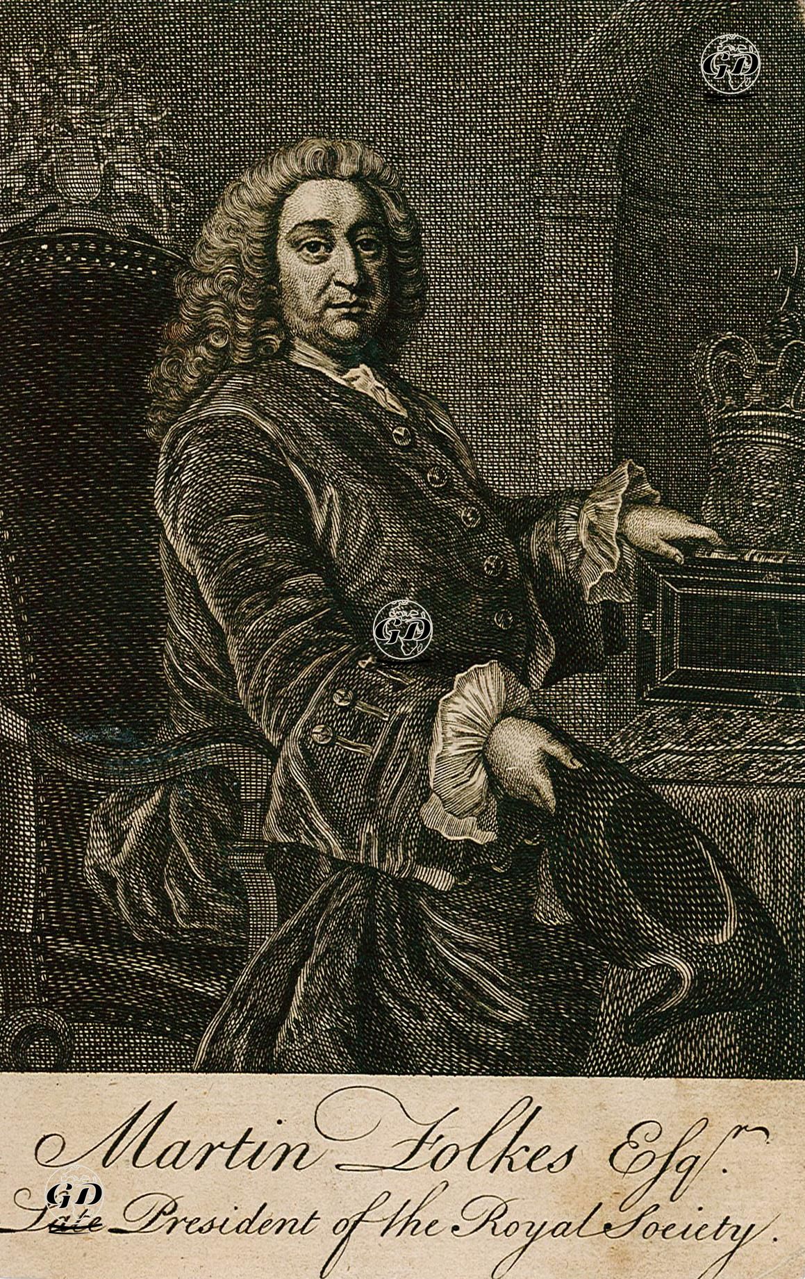 Martin Folkes, late President Of The Royal Society  -  - 1750's