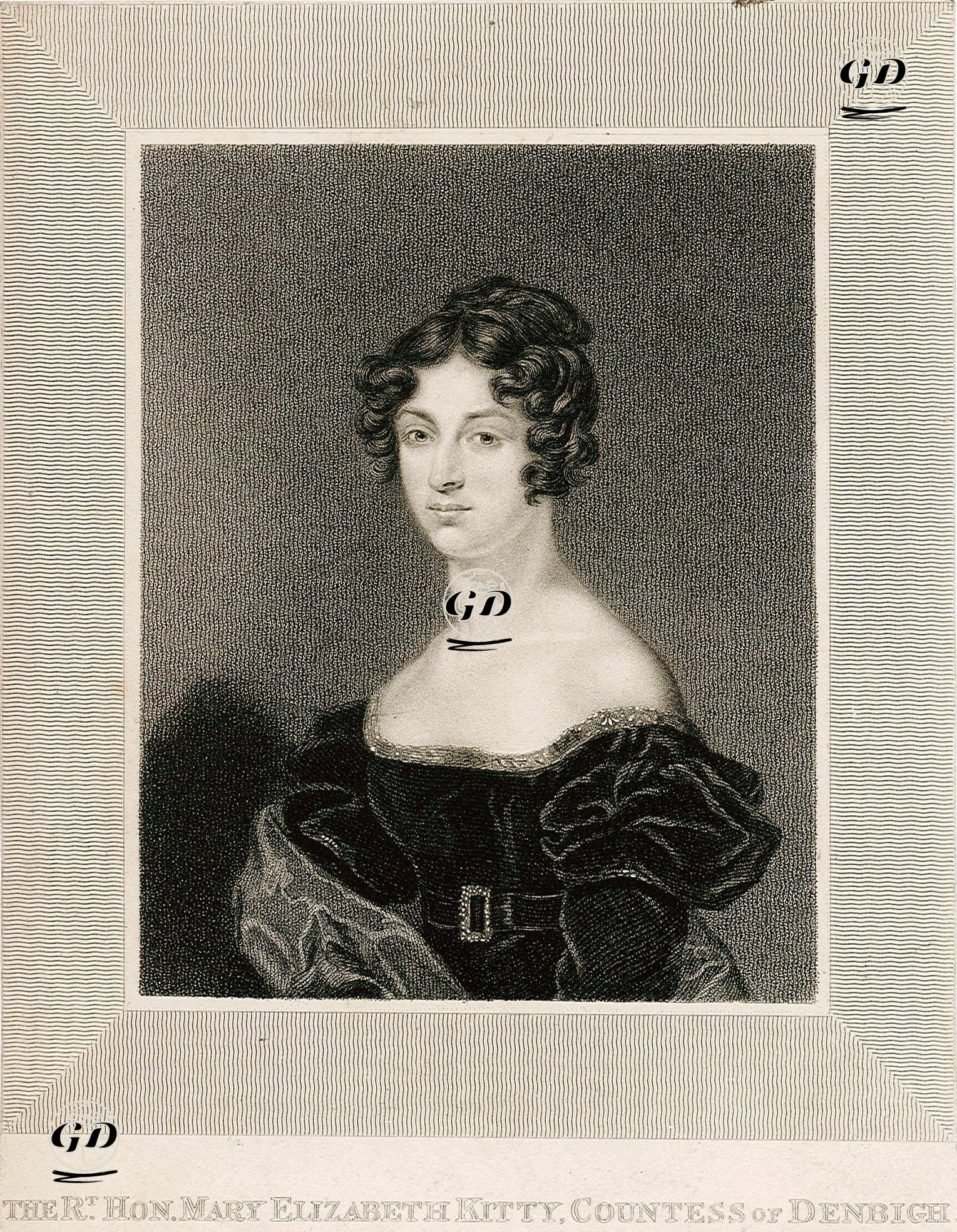 Denbigh Kontesi Mary Elizabeth Kitty - T.Kirkby - 1825