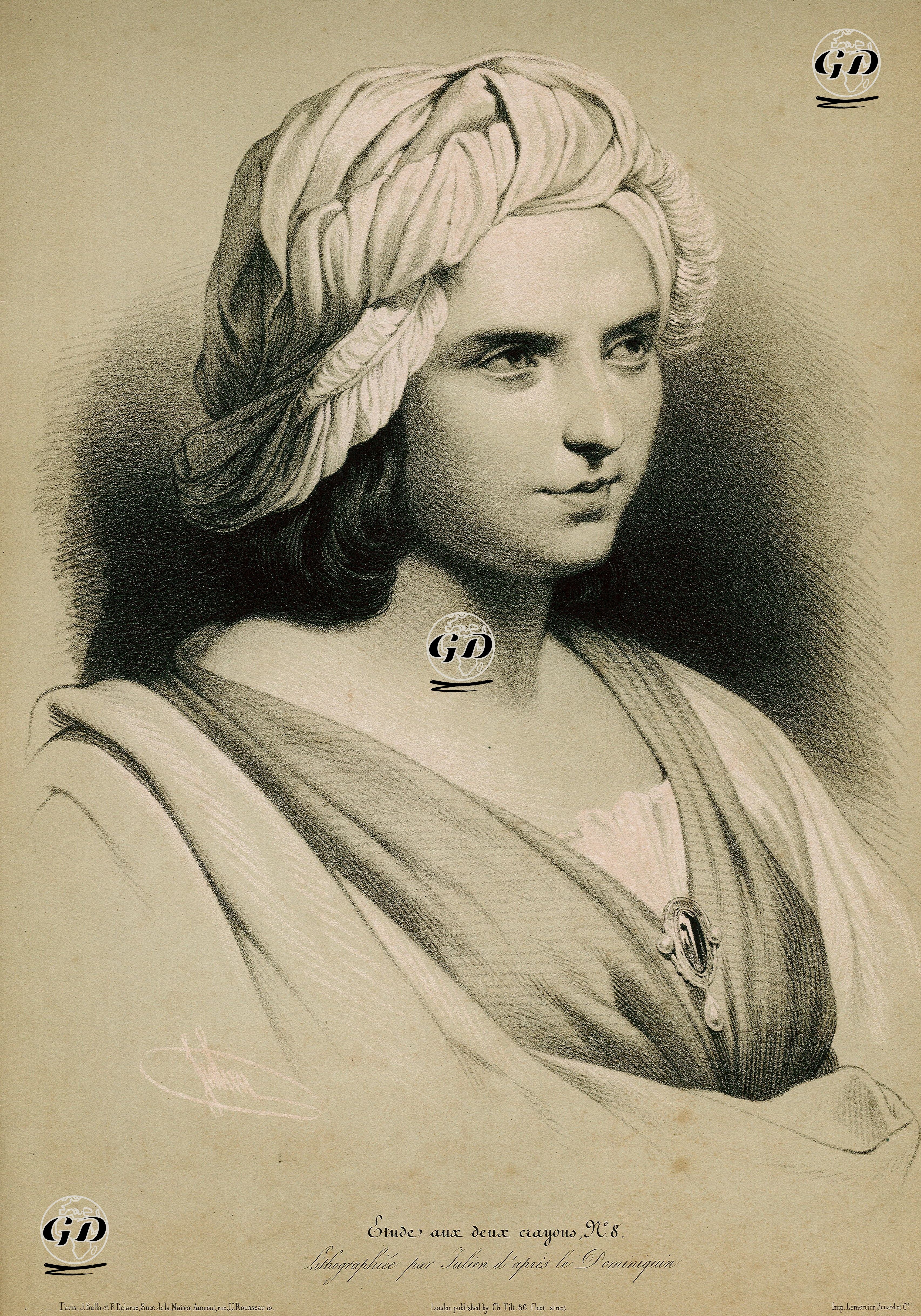 Kurşun Kalem İle Portre Çalışması - Bernard-Romain Julien (1802–1871) - 1860's