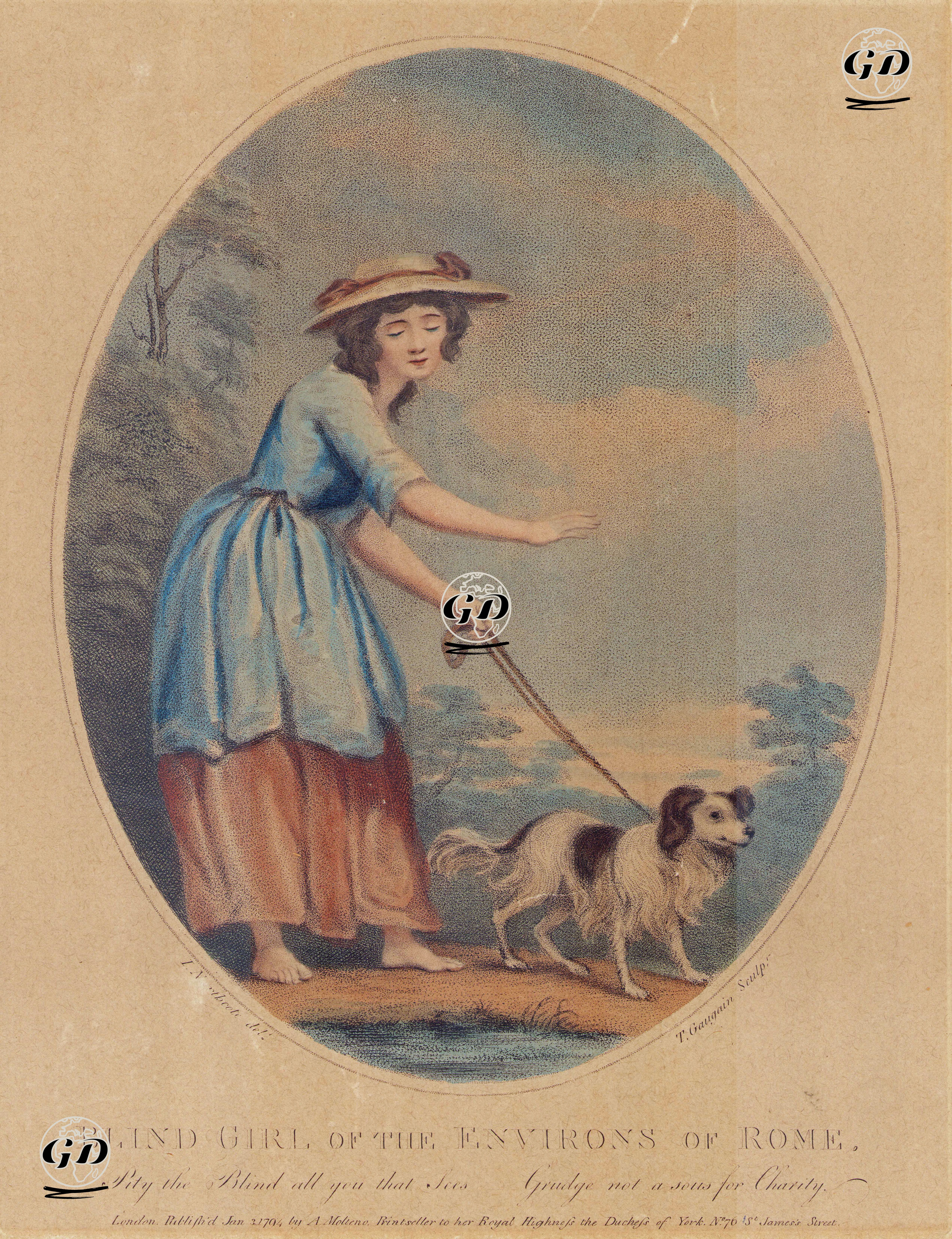 Blind Girl of The Environs of Rome-Pity the Blind All You That Sees- Grudge Not a Sous For Charity - James Northcote (1746-1831) - 1794