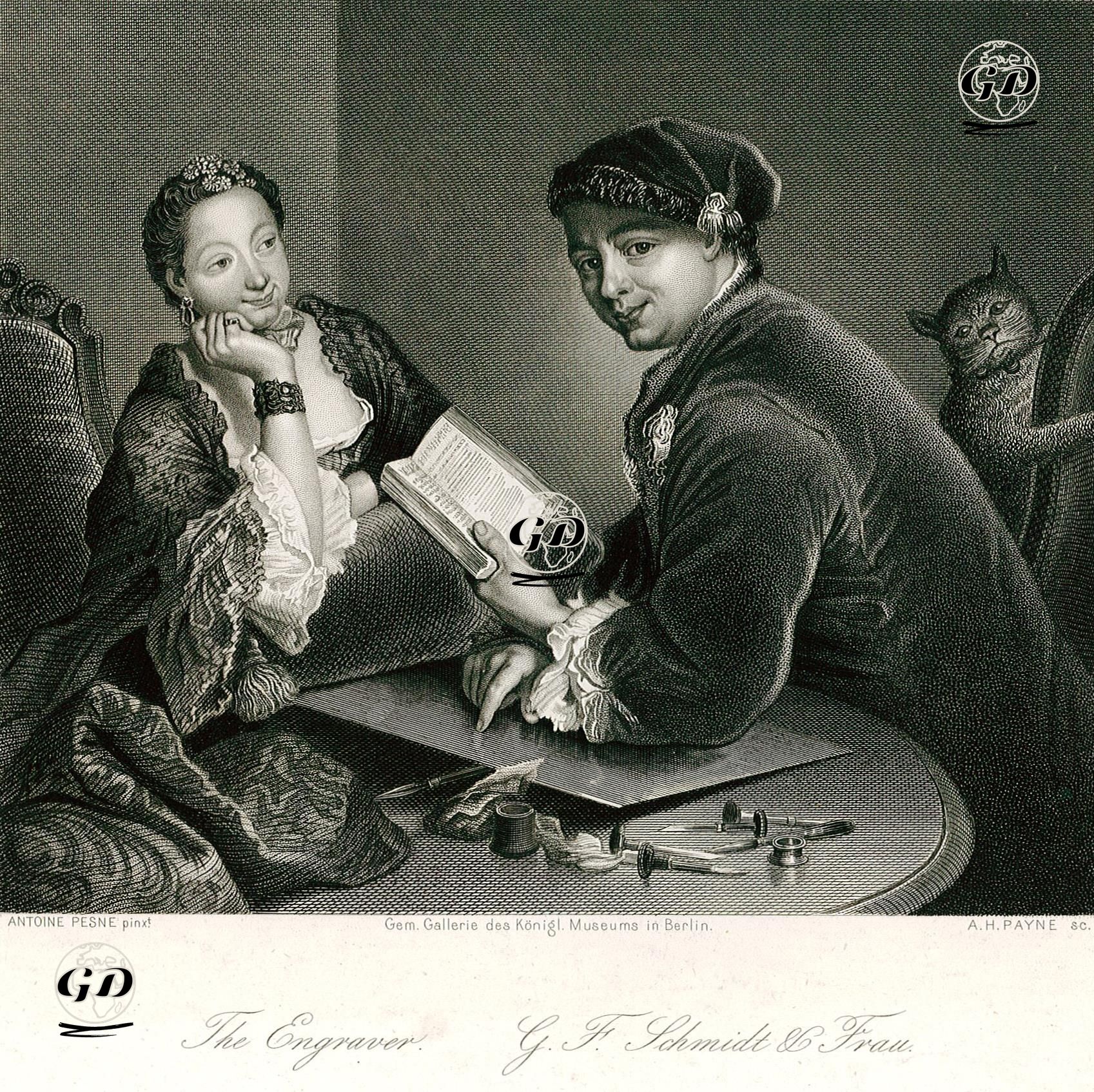 The Engraver-Georg Friedrich Schmidt and His Wife Frau  - Antoine Pesne (1683-1757) - 1850