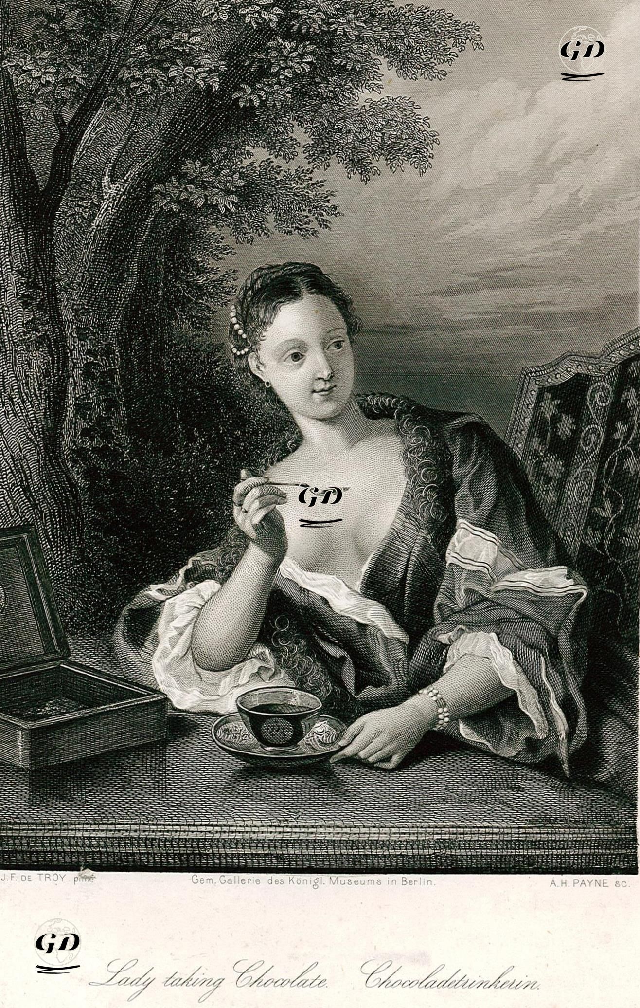 Lady Taking Chocolate- Chocoladetrinkerin - Jean François de Troy(1679-1752) - 1850