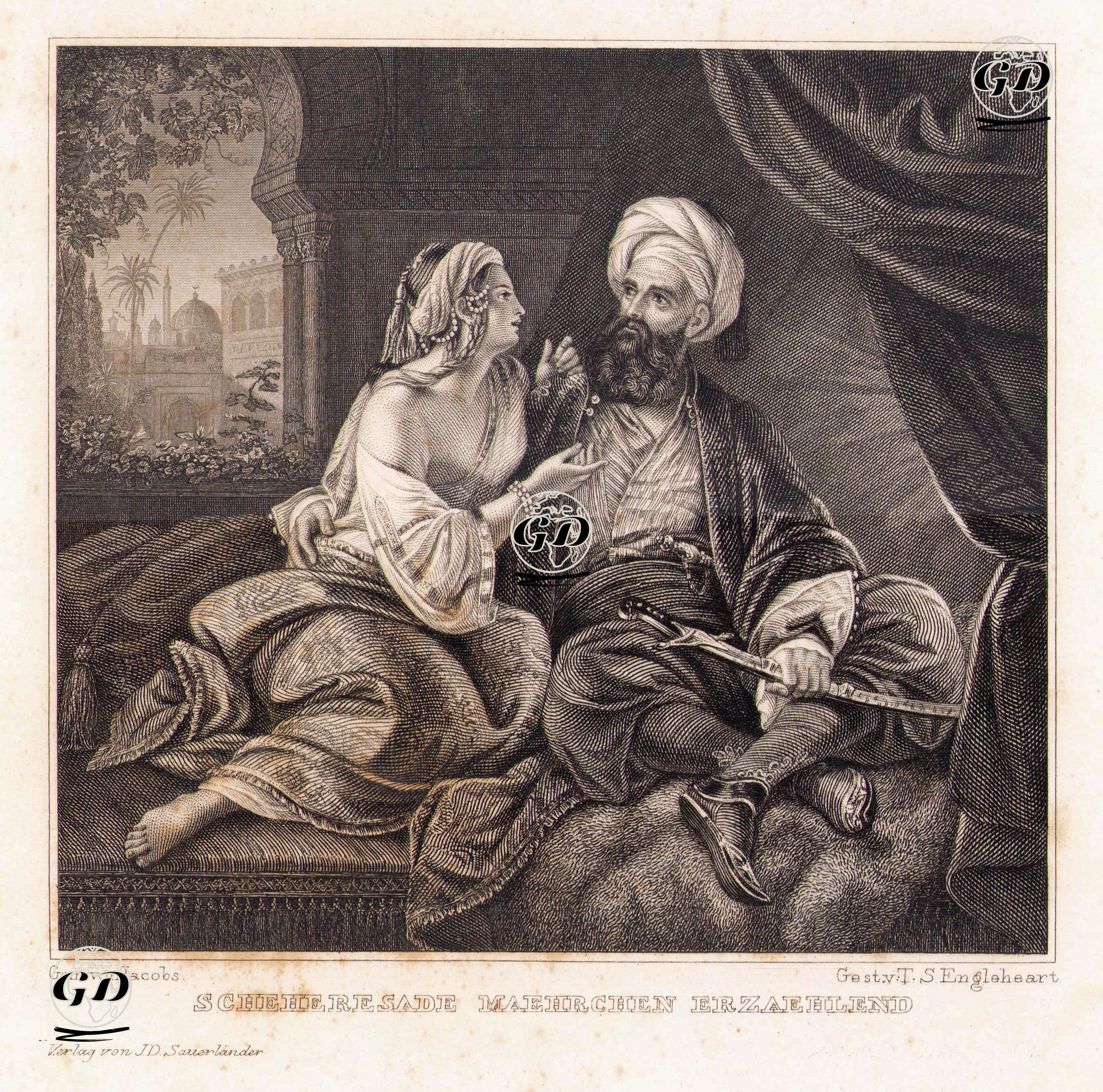 Scheheresade Maehrchen Erzaehlend - Gem Von Jacobs - 1840