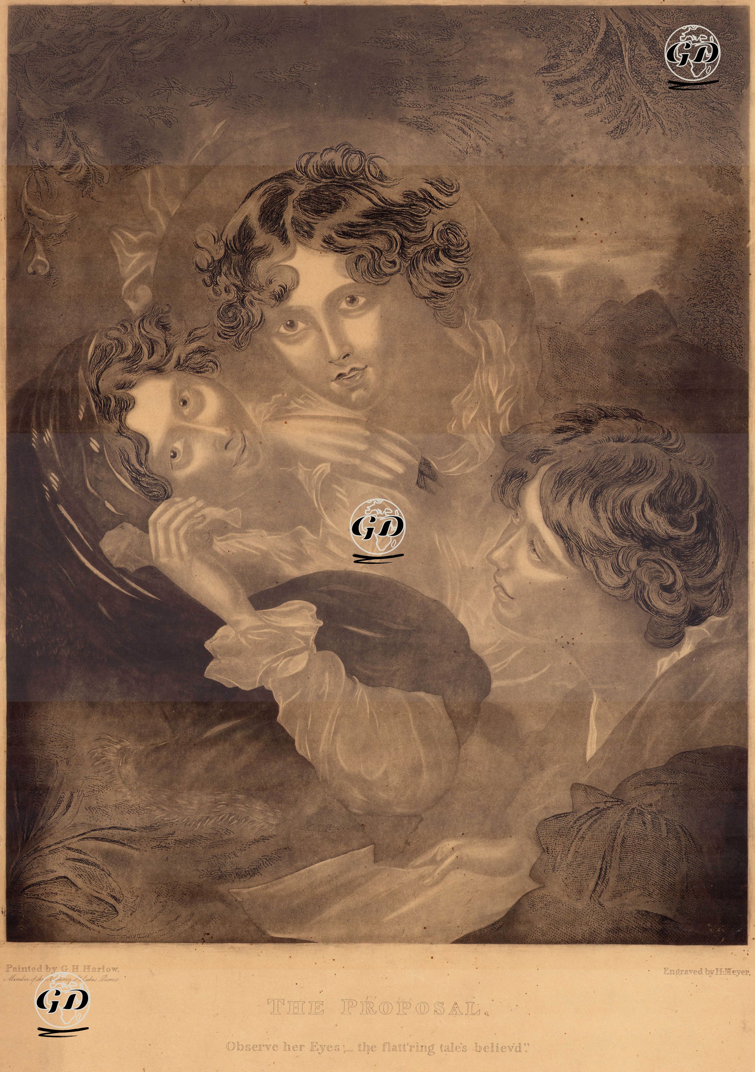 The Proposal- Observe Her Eyes, The Flatt'ring Tale's Believ'd - George Henry Harlow (1787-1819) - 1820's