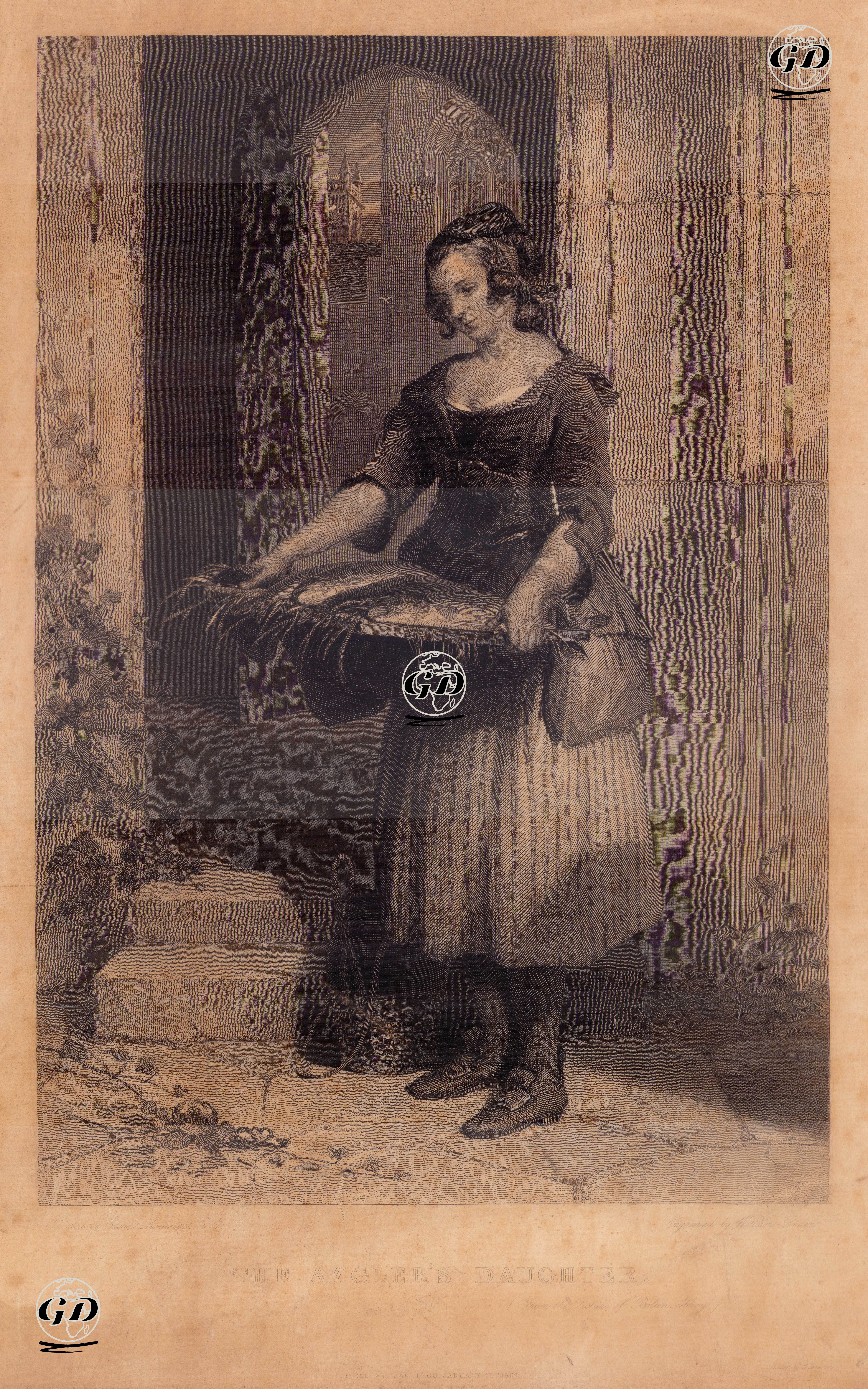 The Angler's Daughter (From The Picture Of Bolton Abbey) - Edwin Henry Landseer (1802-1873) - 1863