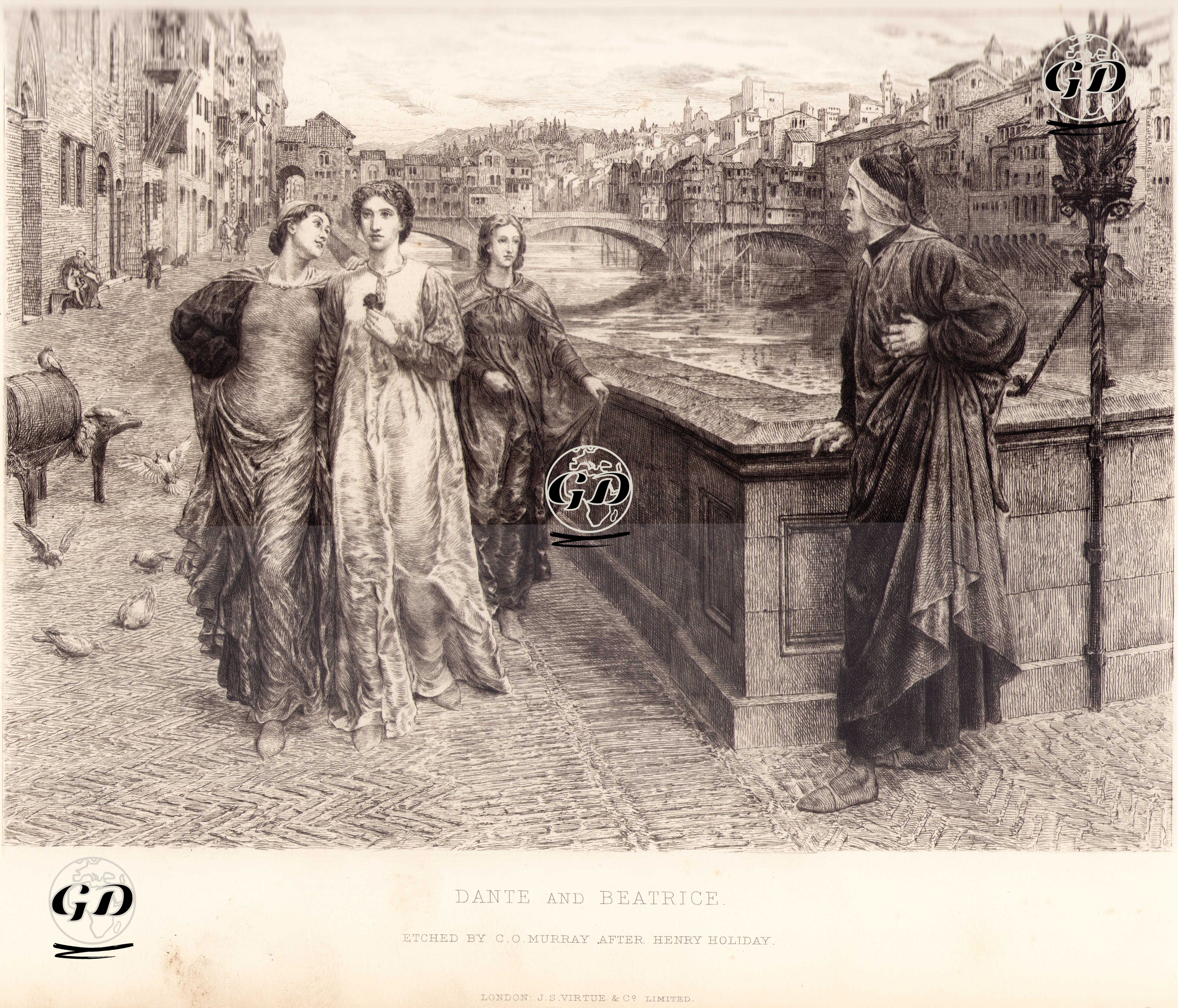 Dante Ve Beatrice - Henry Holiday (1839-1927) - 1884