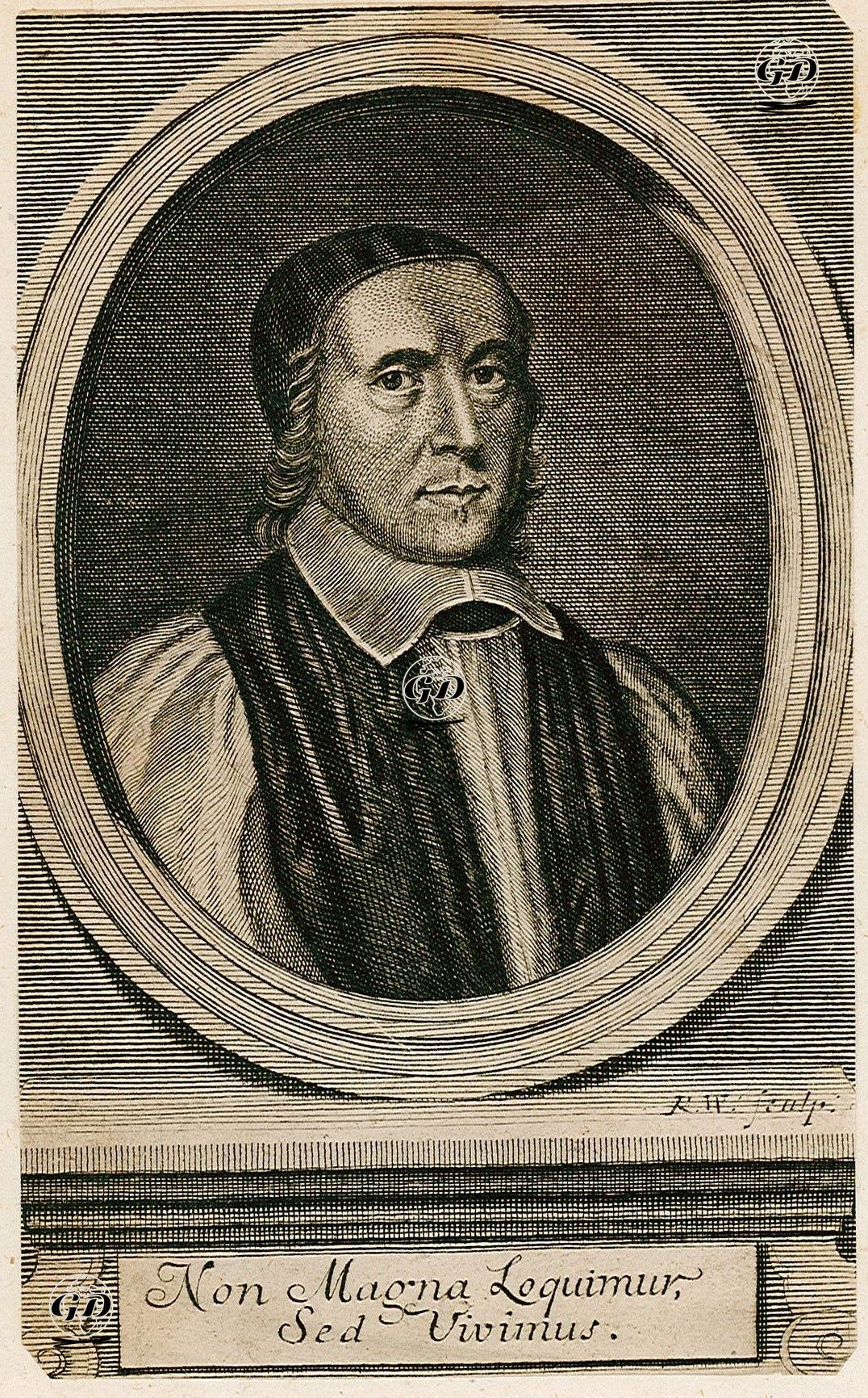 Portrait of Jeremy Taylor, Bishop of Down-Non Magna Loquimur, Sed Vivimus -  - 1684
