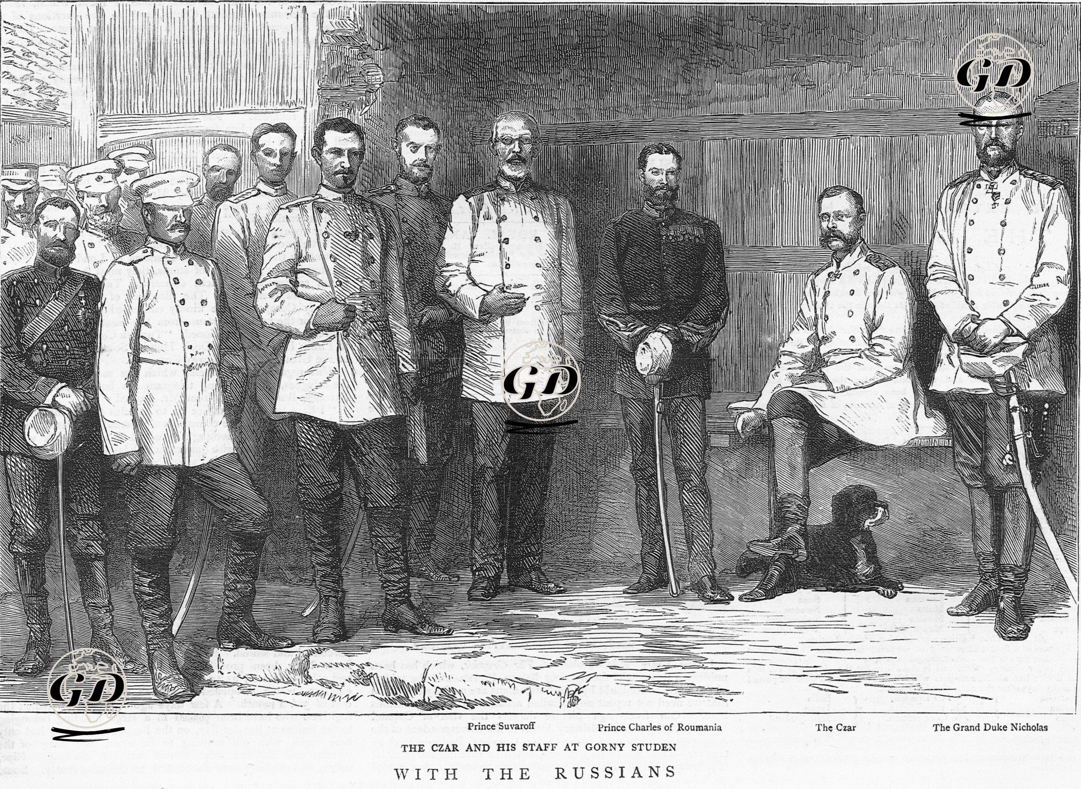 93 Harbi Sırasında Rus Çarı II.Alexander,Çarın Kardeşi Prens Suvaroff, Romanya Prensi Charles Ve Grandük Nikolay Nikolayeviç Gorni 
Stune'daki Rus Karagahında -  - 1877