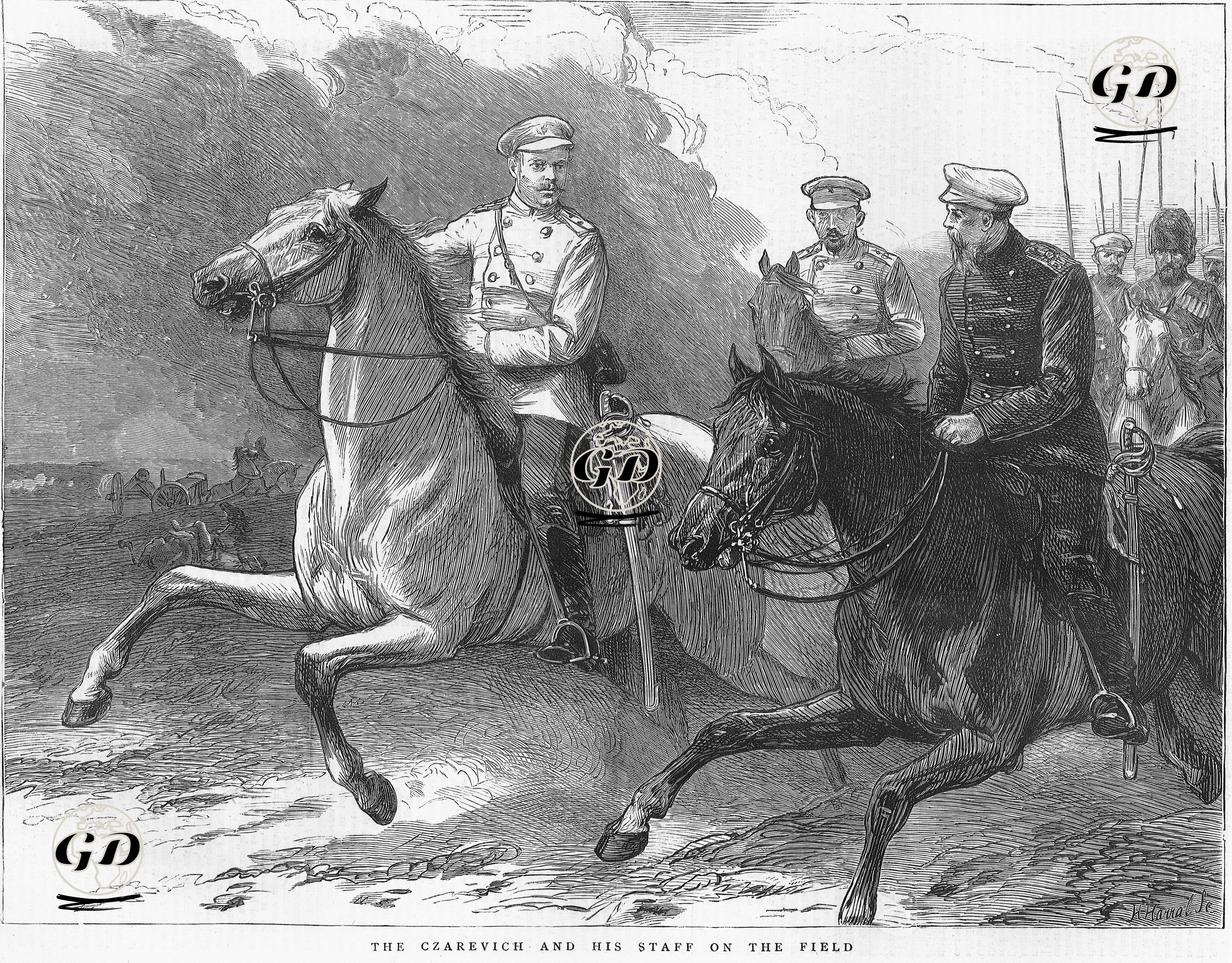 93 Harbi Sırasında Rus Çarının Oğlu Çesareviç III.Alexander Ve Yardımcıları -  - 1877