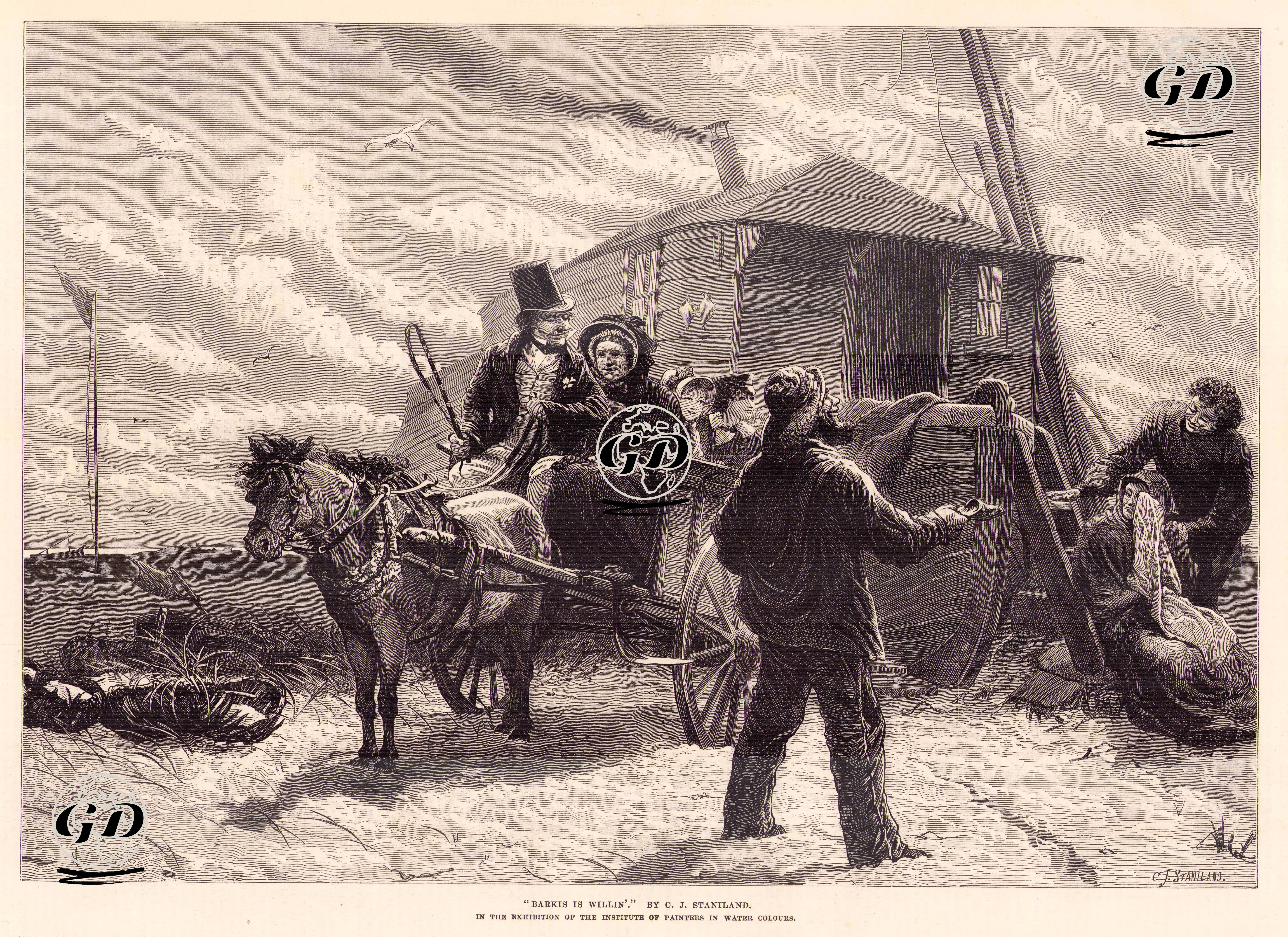 Charles Dickens'in Romanı David Copperfield'de Yer Alan Araba Sürücüsü Barkis'in Nakaratı "Barkis Hazırdır." - Charles Joseph Staniland (1838-1916) - 1878