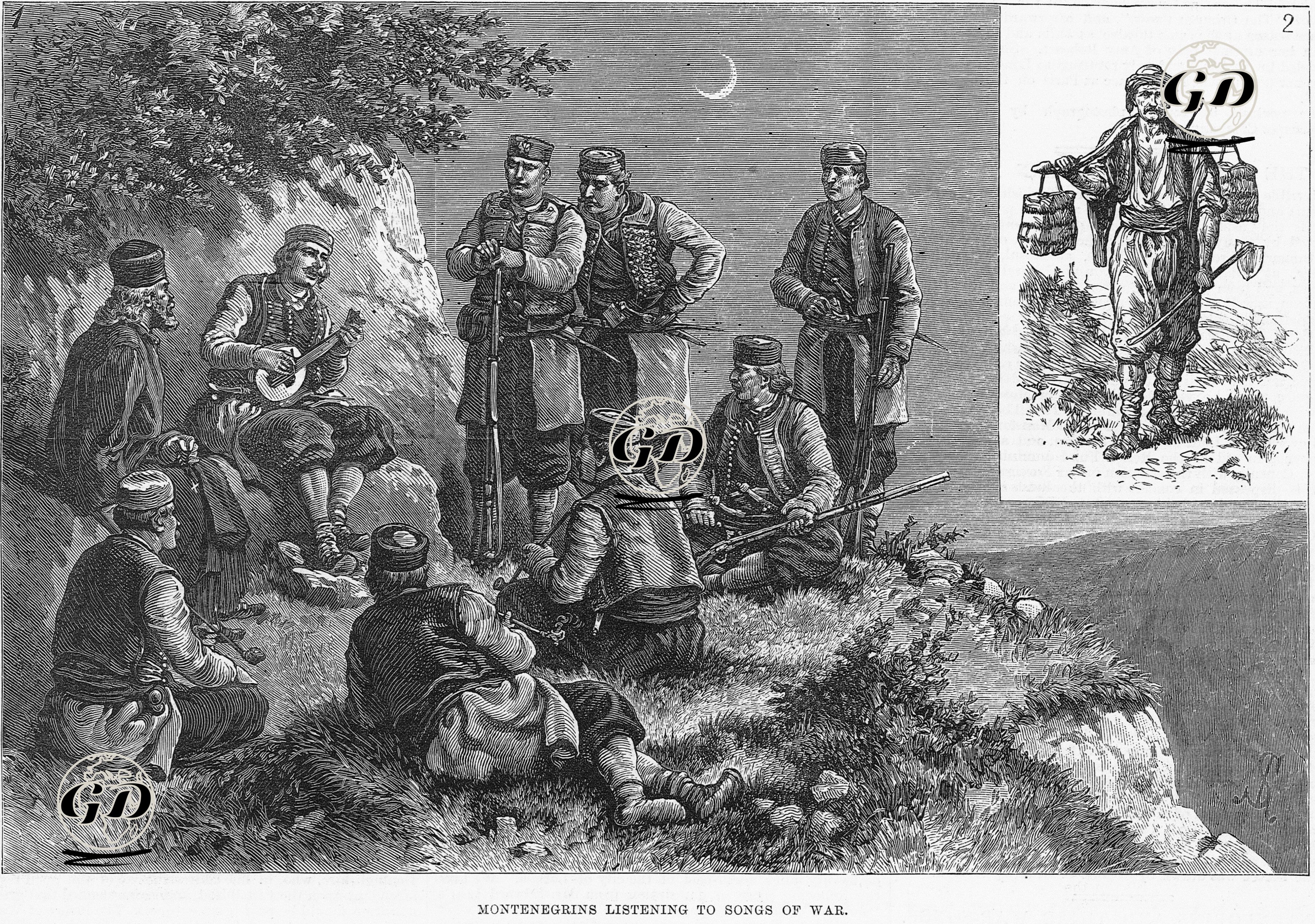 Montenegrins Listening To Songs Of War -  - 1880