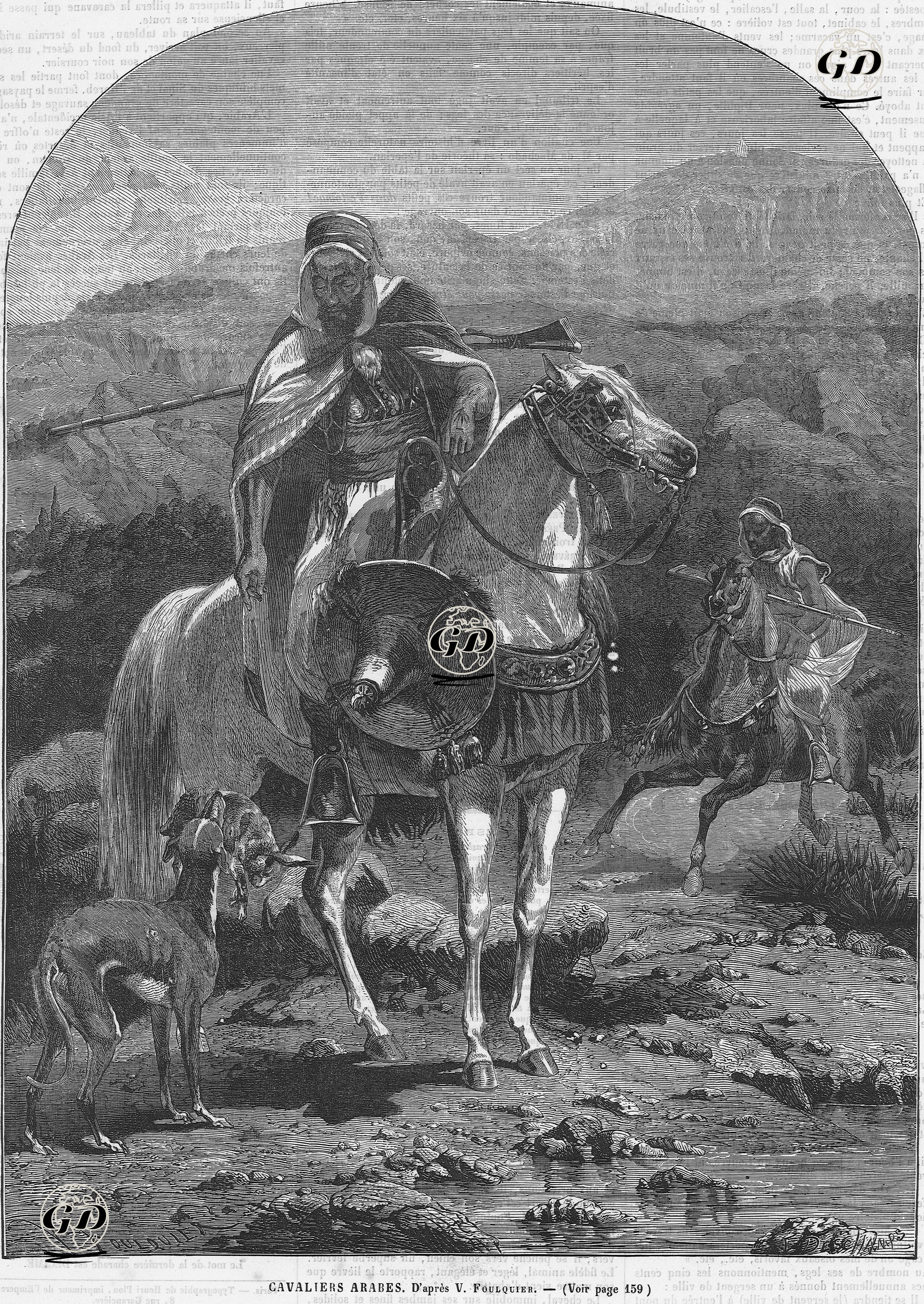 Arap Atlı Avcılar - V.Foulquier - 1860's