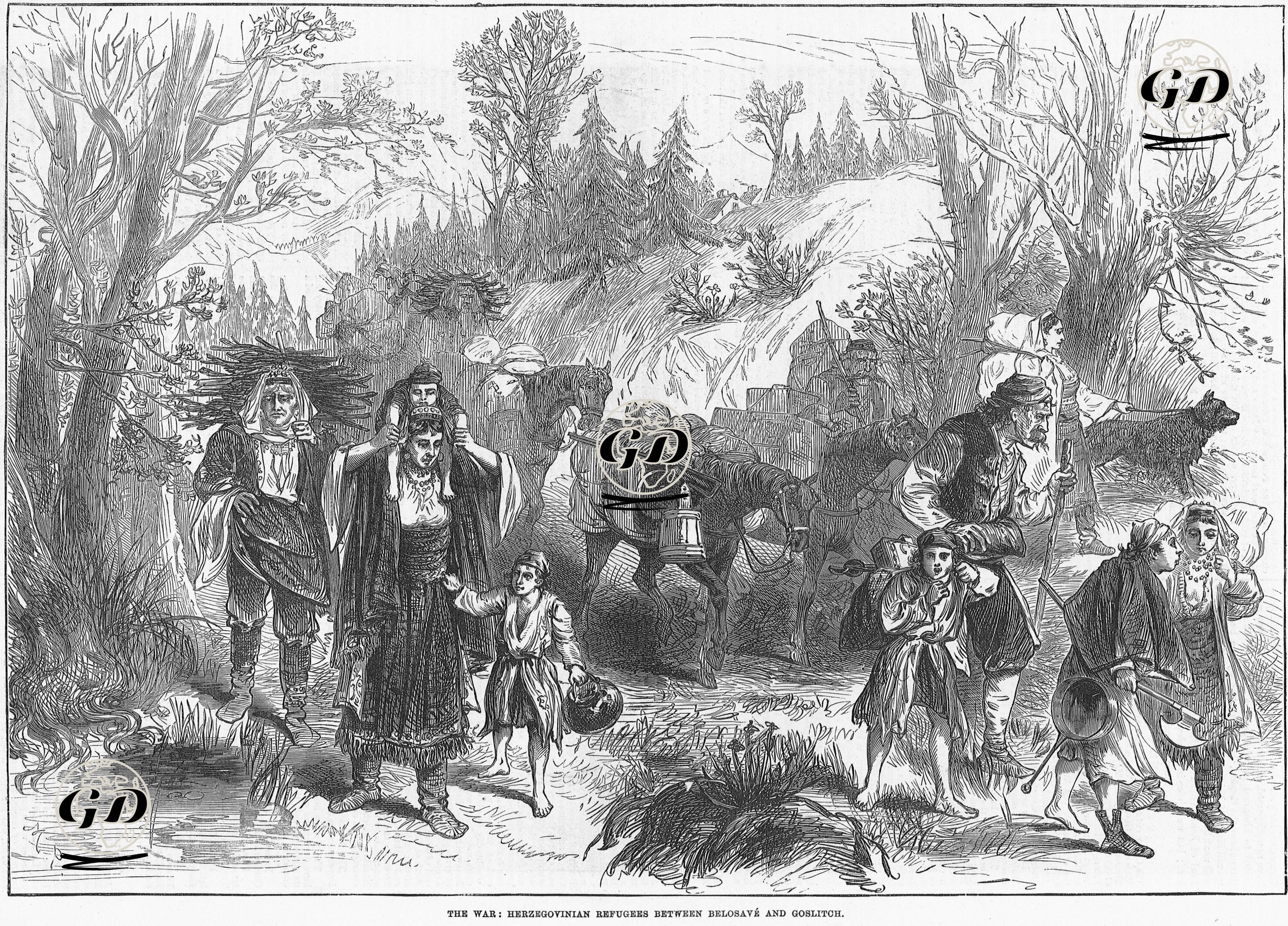 1876-1877 Osmanlı-Sırp Savaşı Sırasında Belosave İle Goslitch Arasında Giden Hersekli Göçmenler -  - 1876