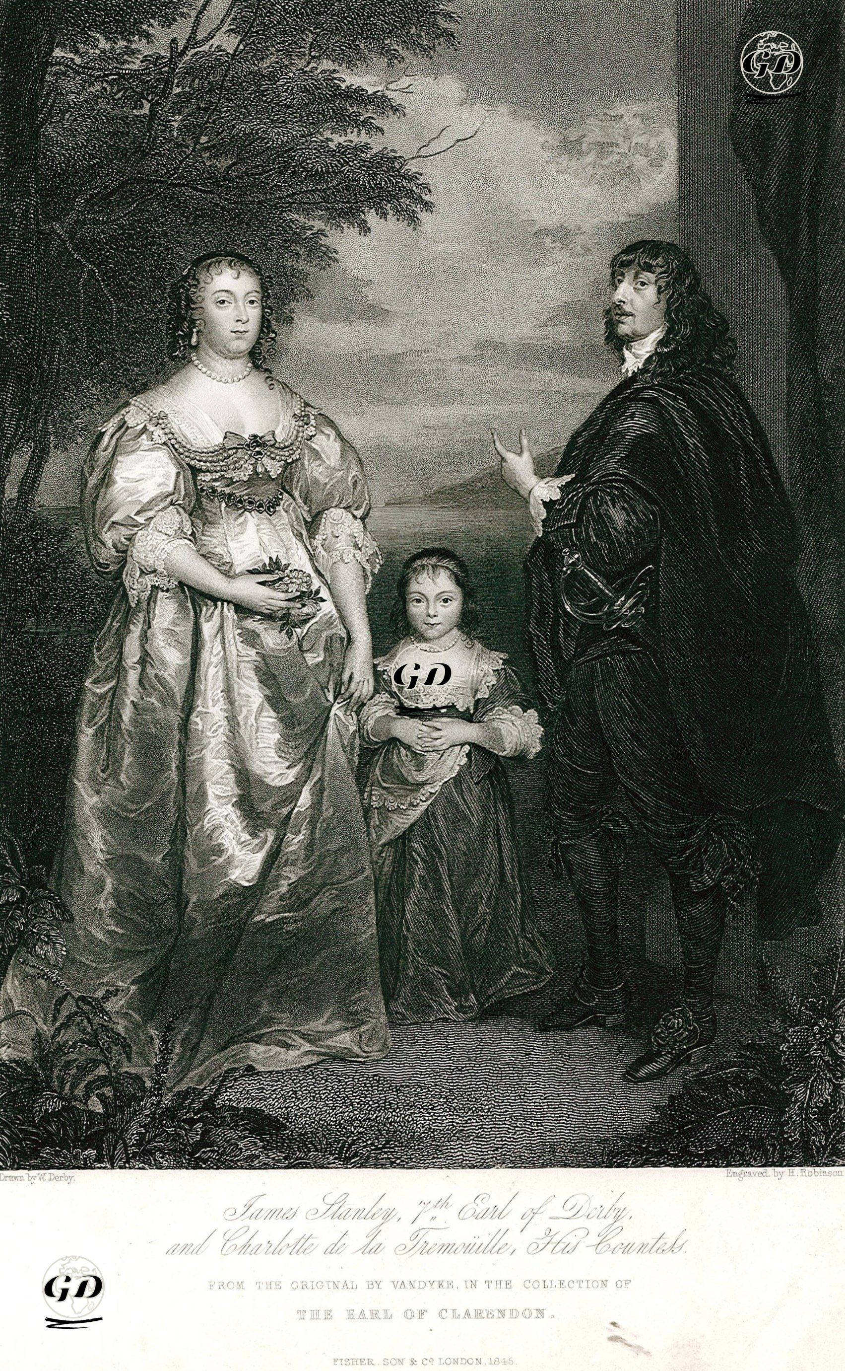 James Stanley, 7th Earl Of Derby And Charlotte De La Tremoüille, His Countes - Anthony Van Dyck (1599-1641)
-William Derby (1786-1847) - 1845