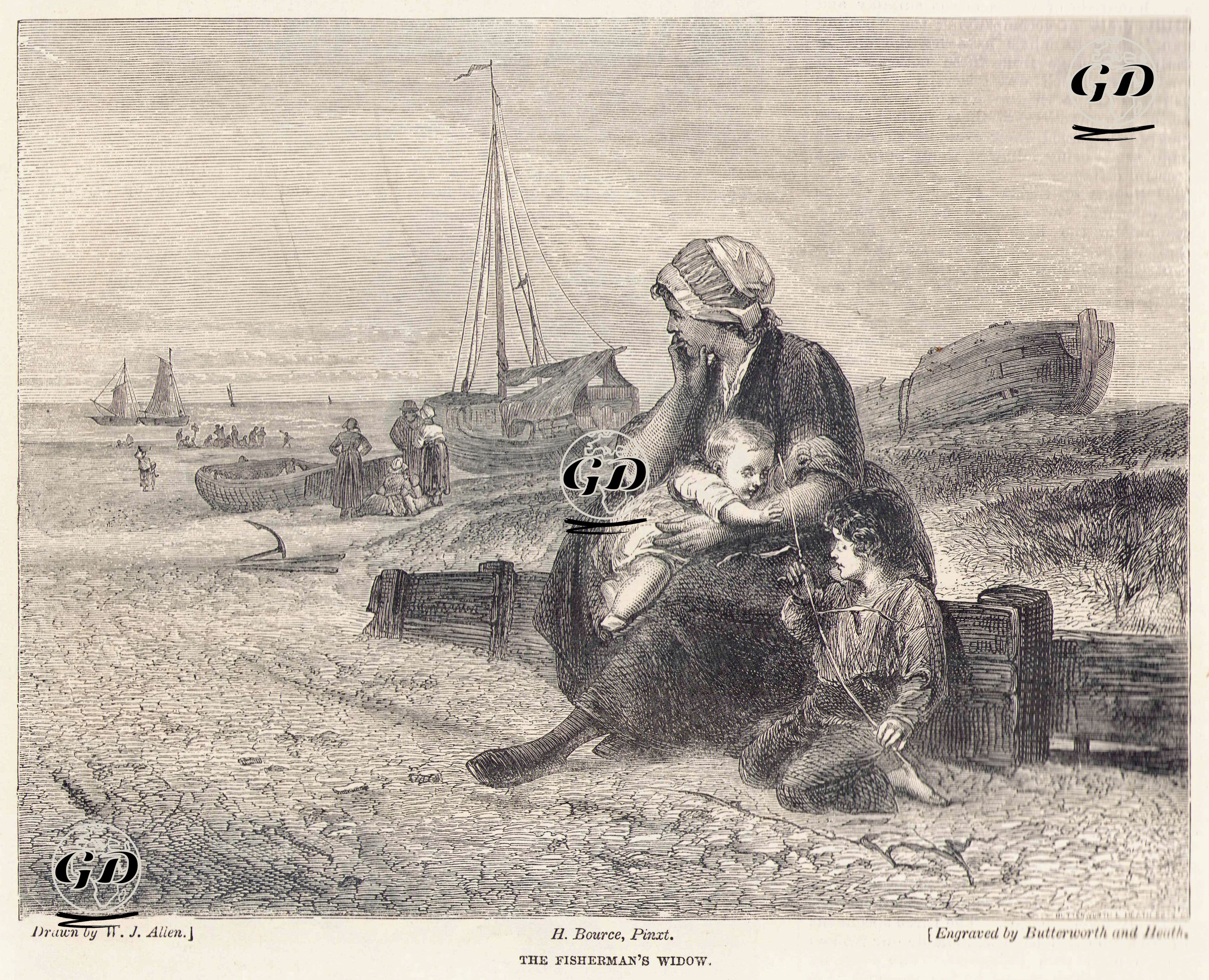 The Fisherman's Widow - W.J.Allen - 1867