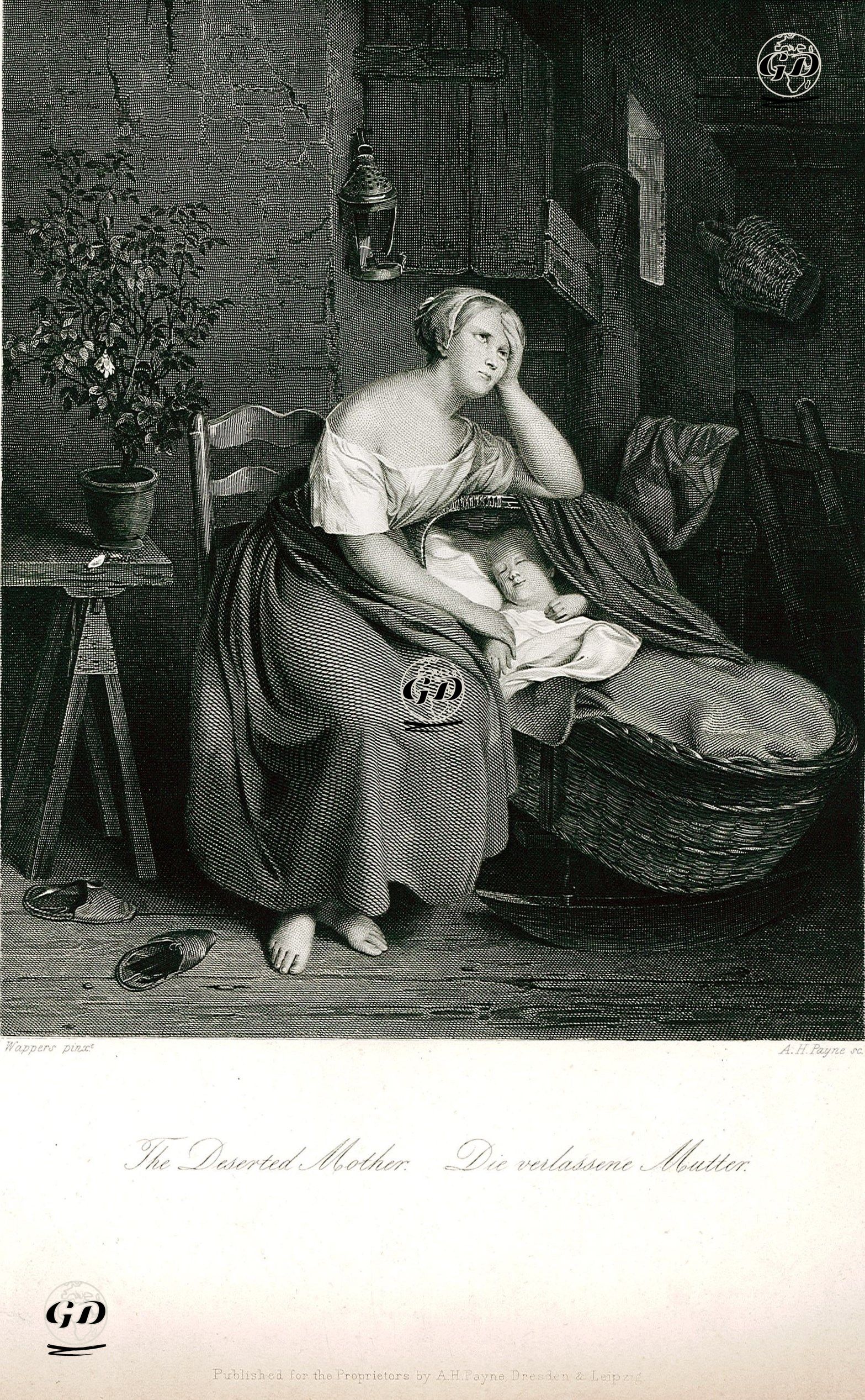Terkedilmiş Anne - Gustave Wappers (1803-1874) - 1850