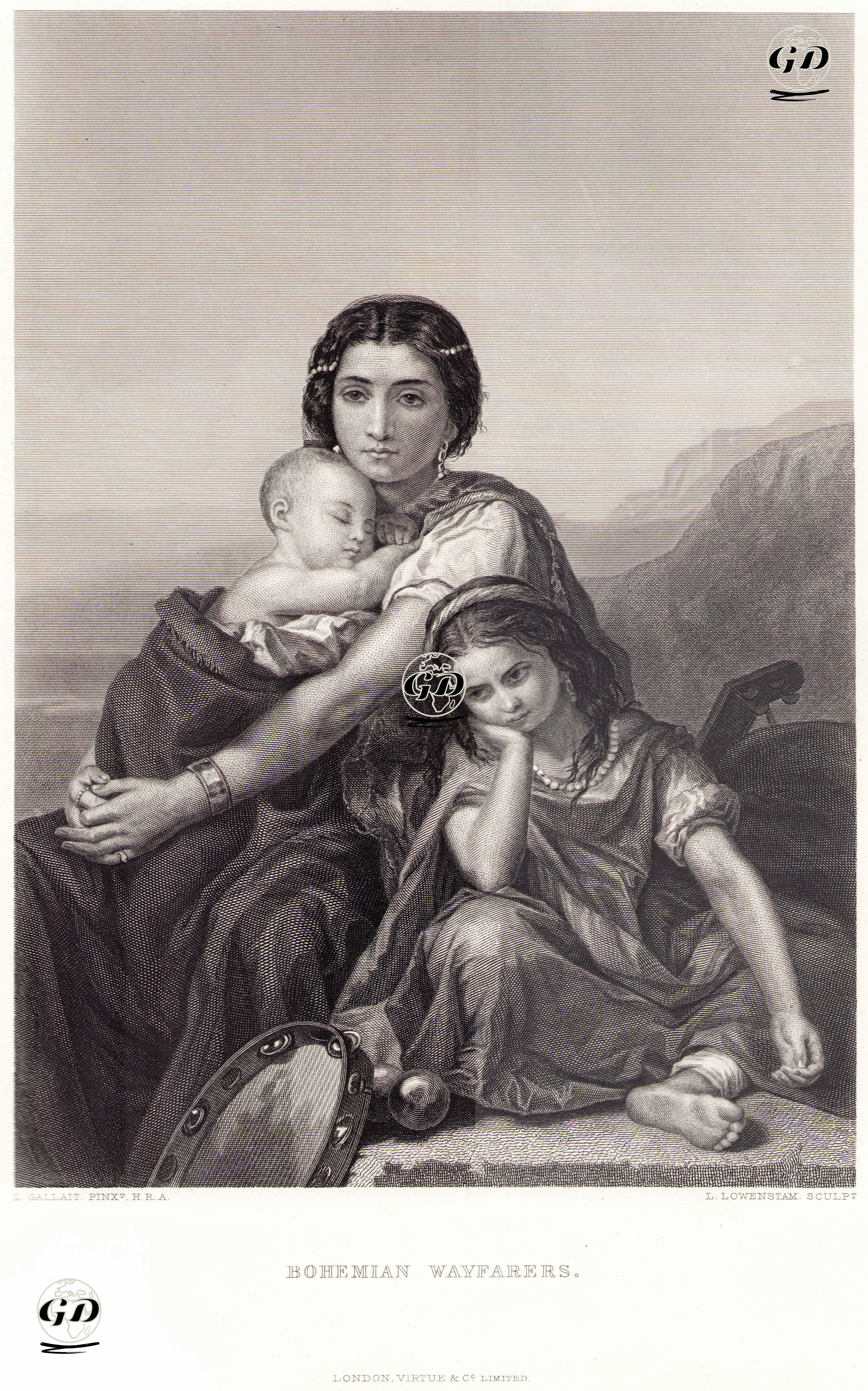 Çingene Kadın Ve İki Çocuğu - Louis Gallait (1810-1887) - 1880