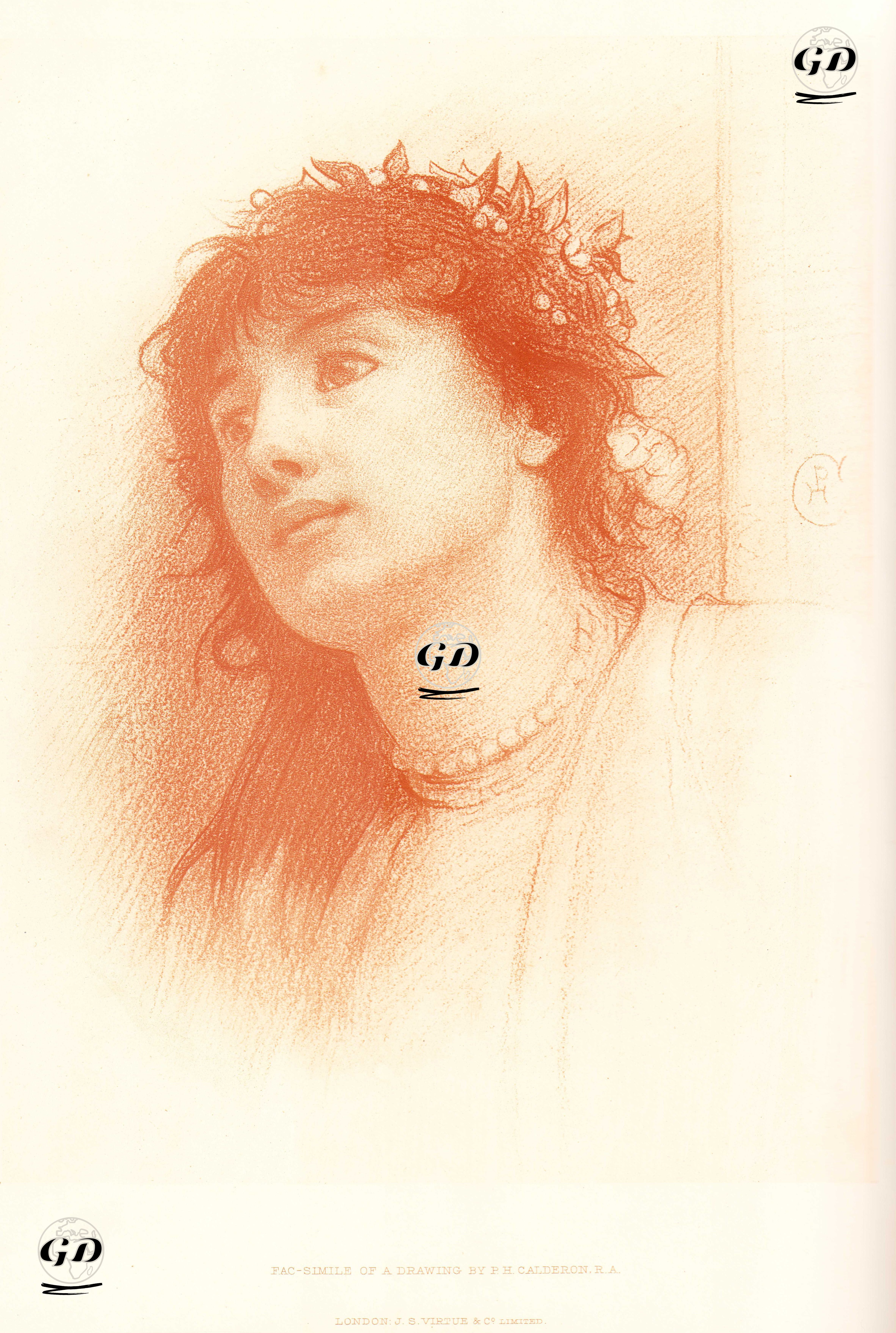 Bir Kadın Portresi - Philip Hermogenes Calderon (1833-1898) - 1883