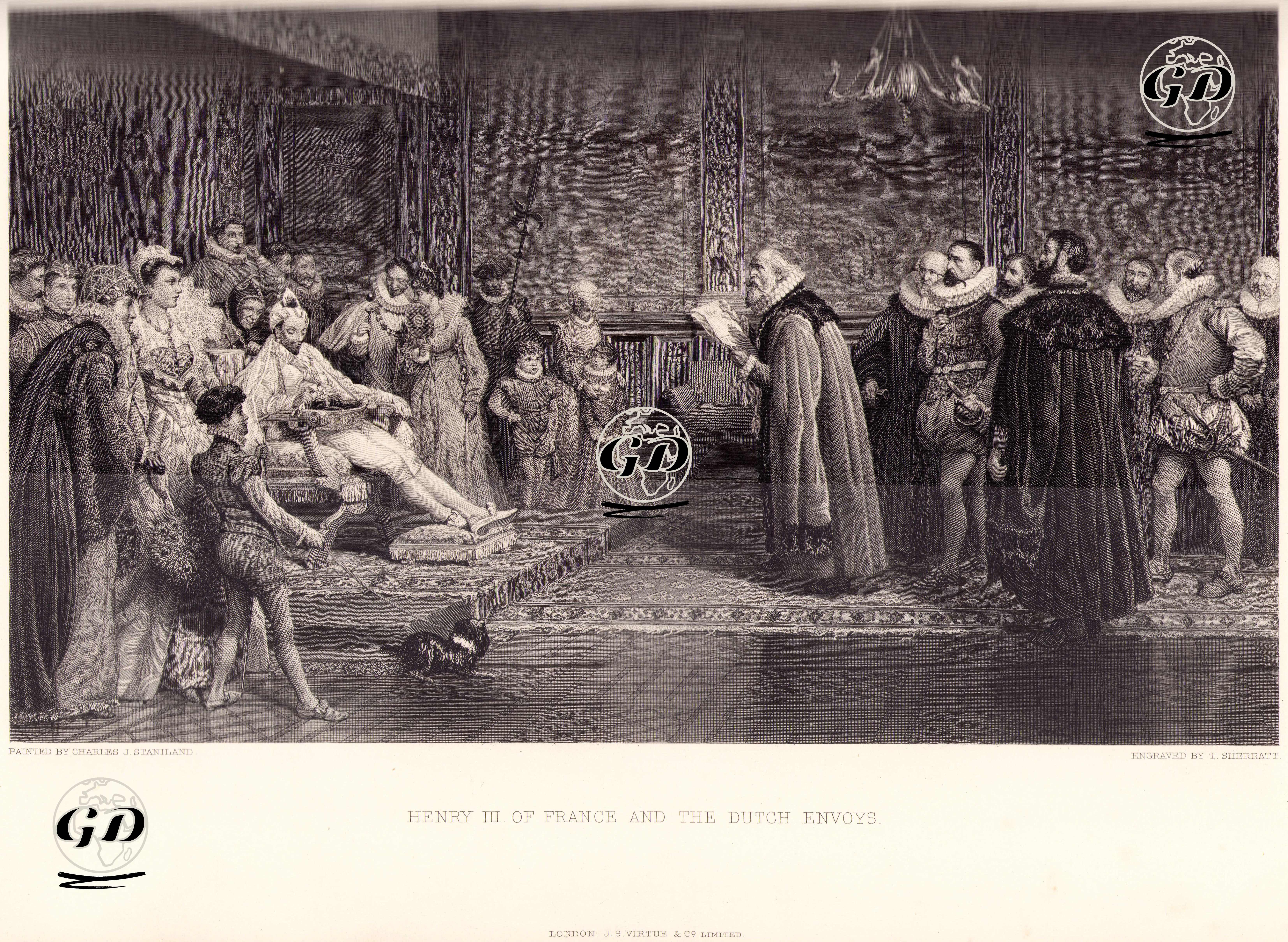 Fransa Kralı III.Henri'nin Hollanda Elçisini Kabul Edişi - Charles Joseph Staniland (1838-1916) - 1884