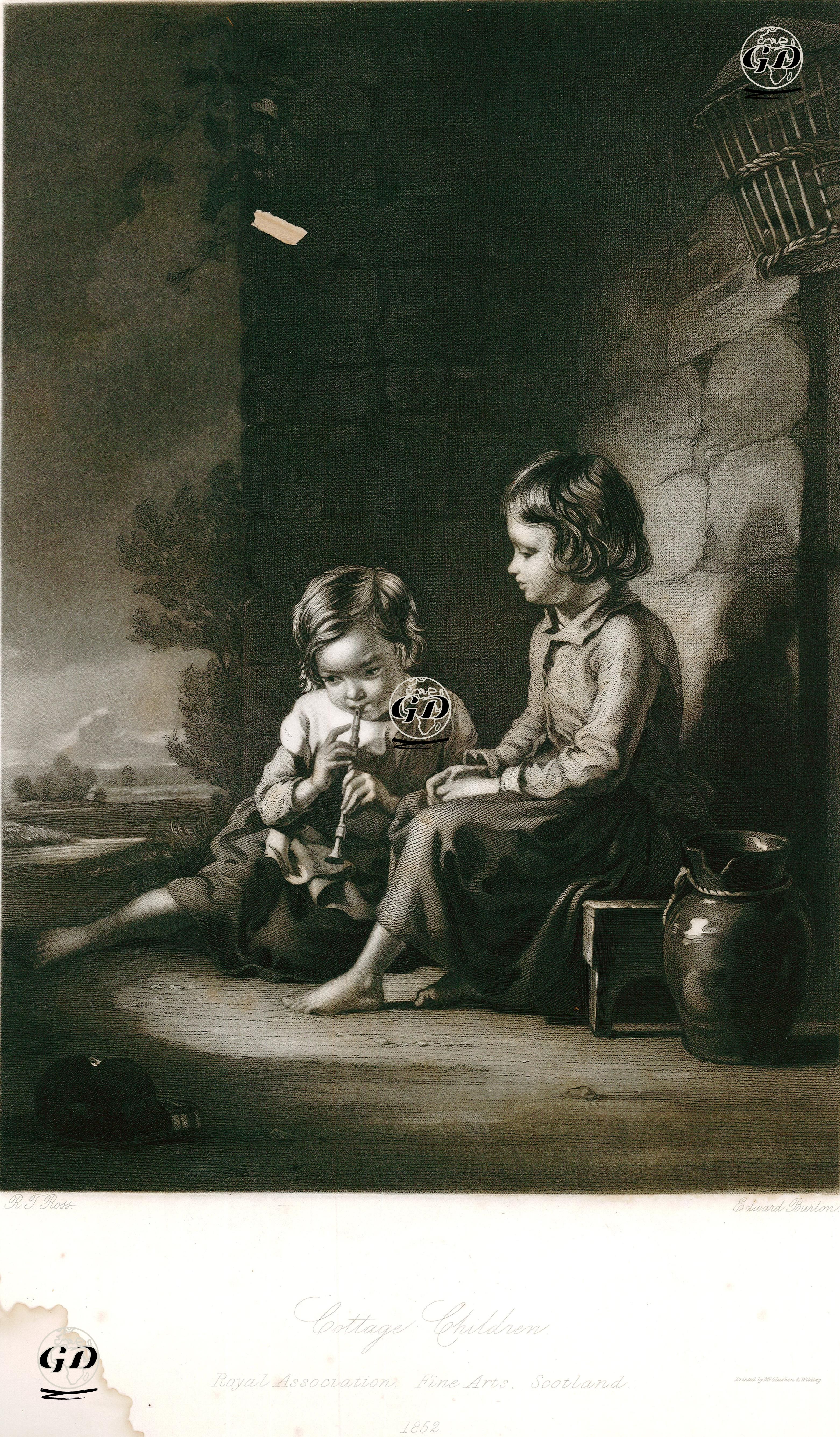 Kulübede Yaşayan Çocuklar - Robert Thorburn Ross (1816-1876) - 1852