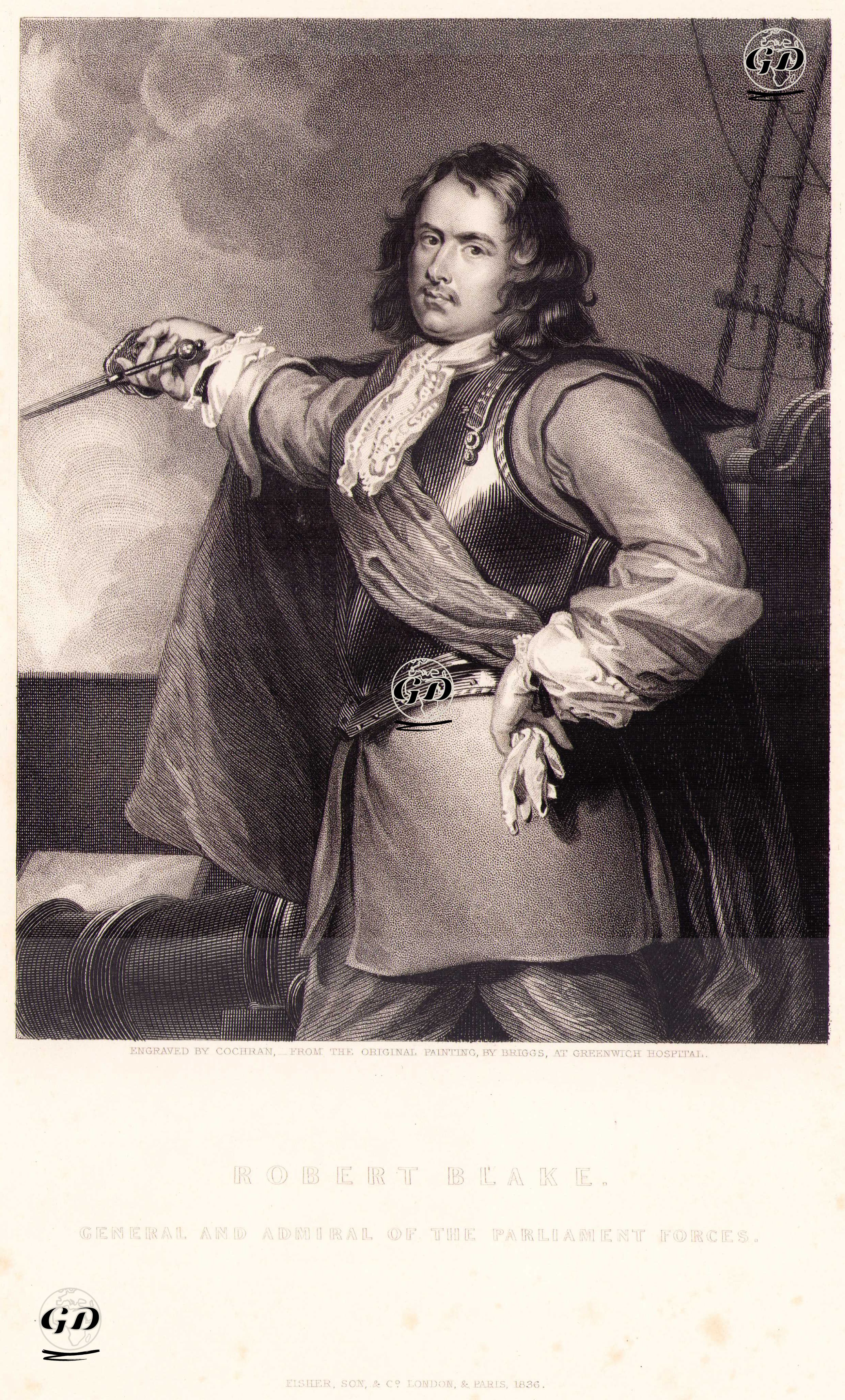 Robert Blake, General And Admiral Of The Parliament Forces - Henry Perronet Briggs (1793-1844) - 1836