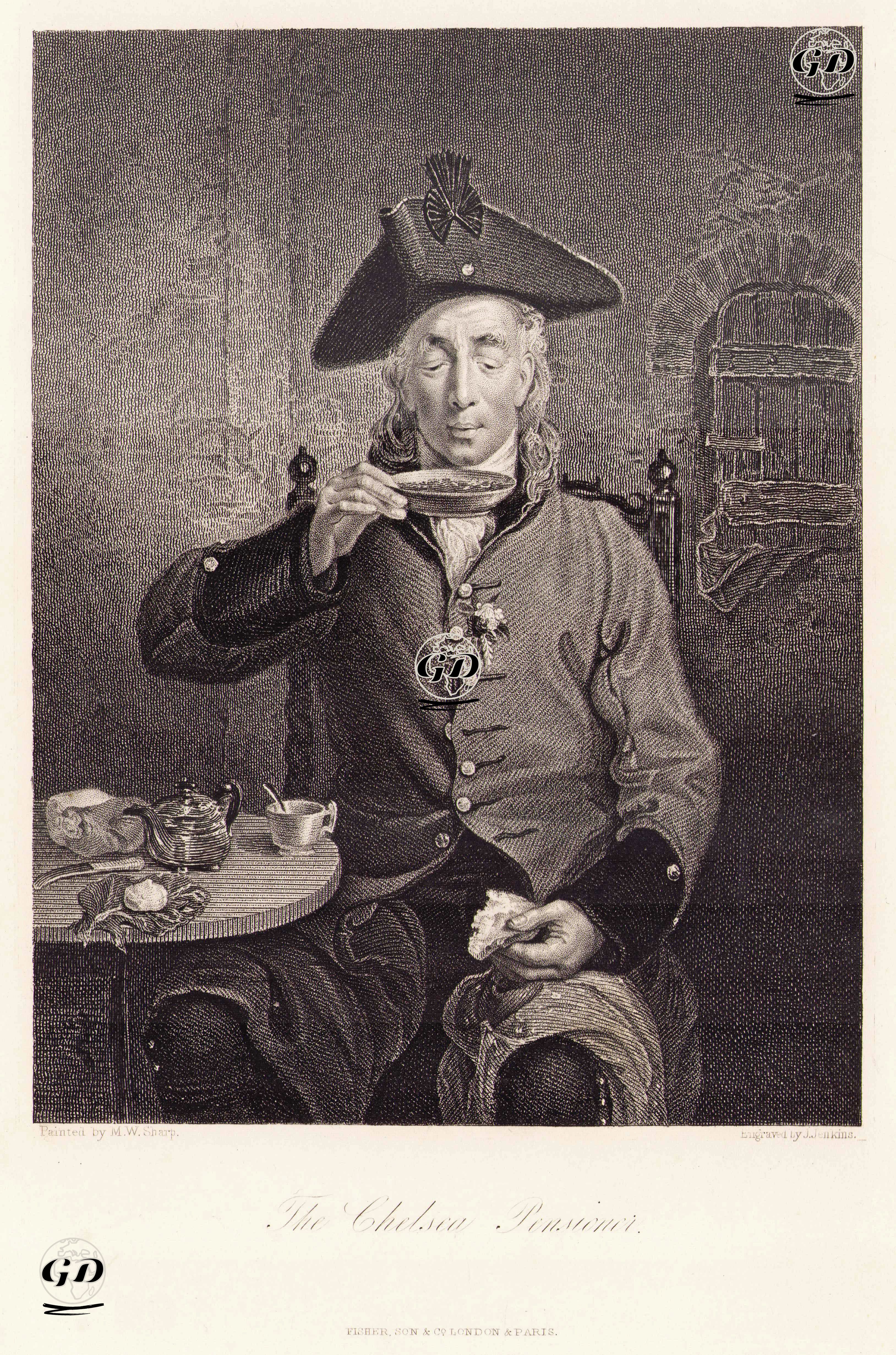 Chelsea Kraliyet Emekllilik Evinde Kalan Bir Asker Emeklisi - Michael William Sharp (1776-1840) - 1848