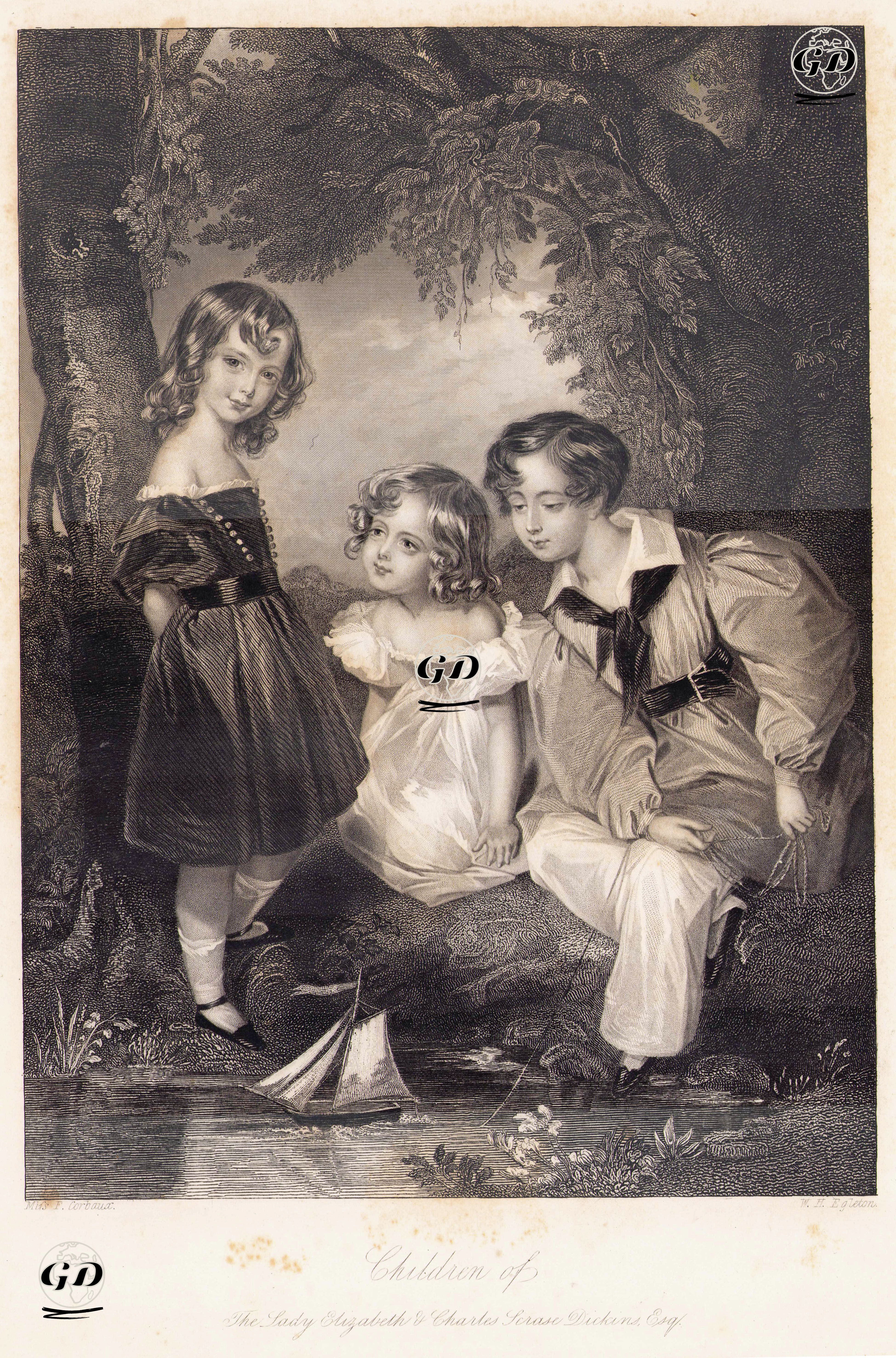 Children Of The Lady Elizabeth And Charles Scrase Dickins, Esq. - Fanny Corbaux (1812-1883) - 1848