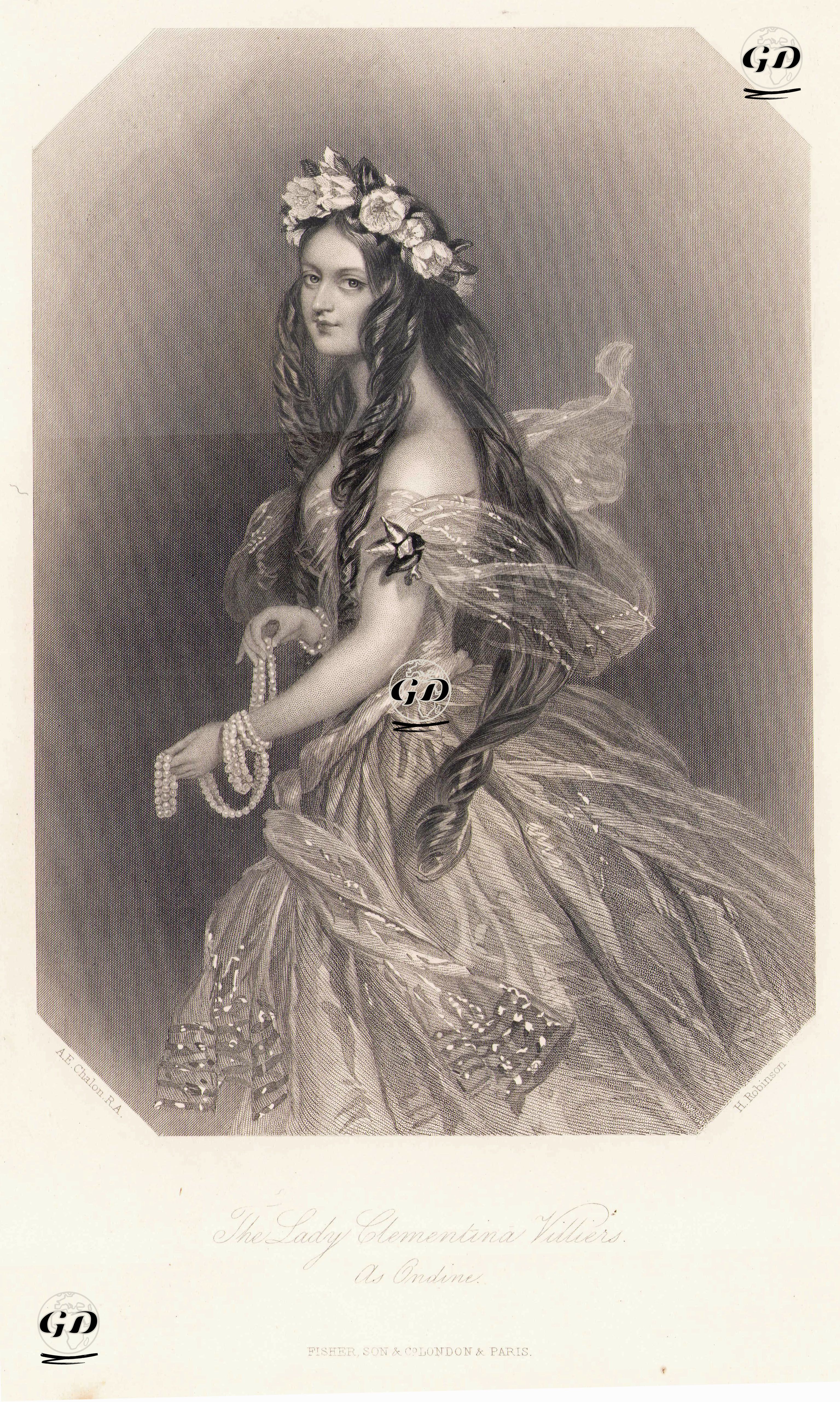 The Lady Clementina Villiers As Ondine - Alfred Edward Chalon (1780-1860) - 1848