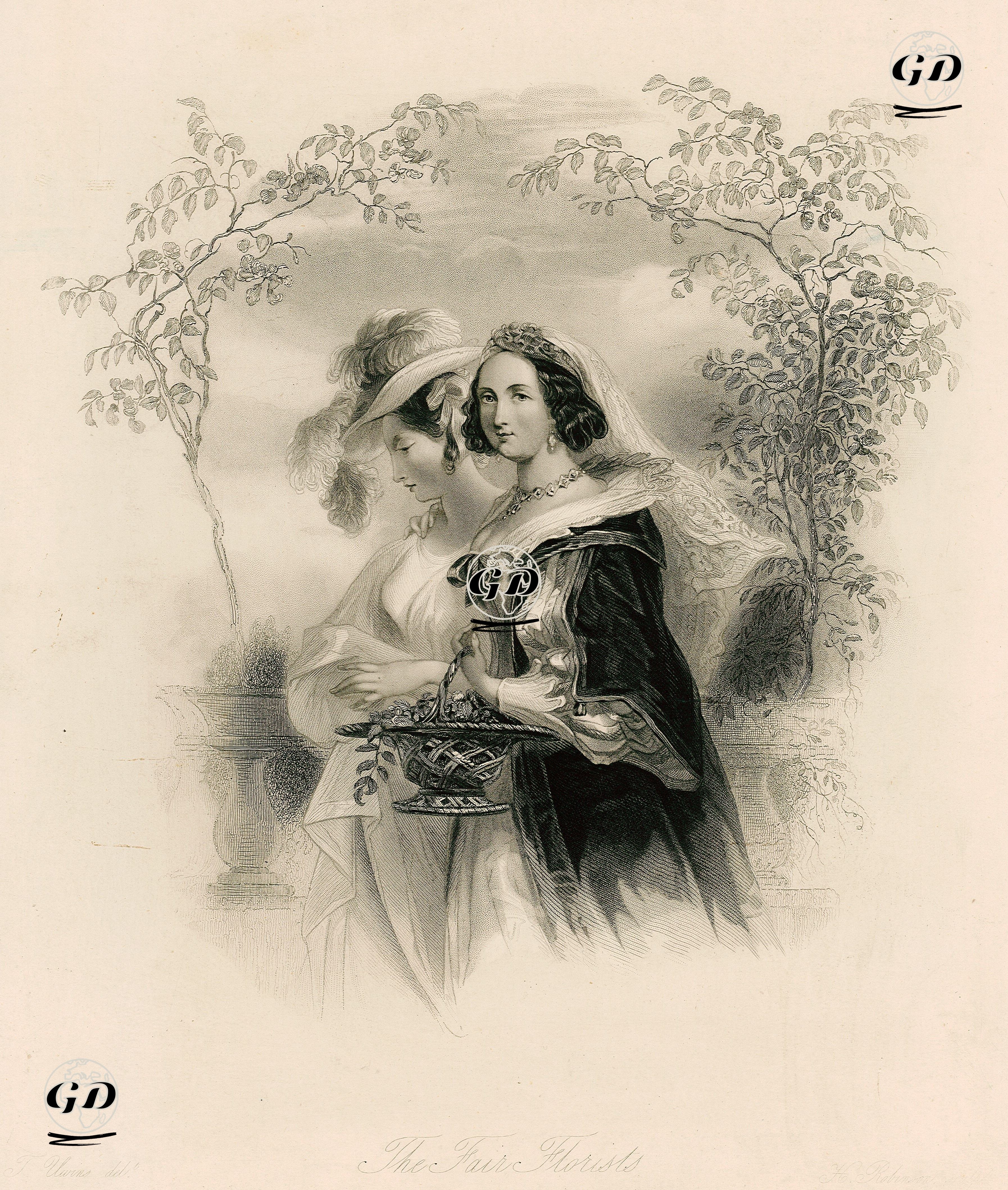 The Fair Florists - Thomas Uwins (1782-1857) - 1858