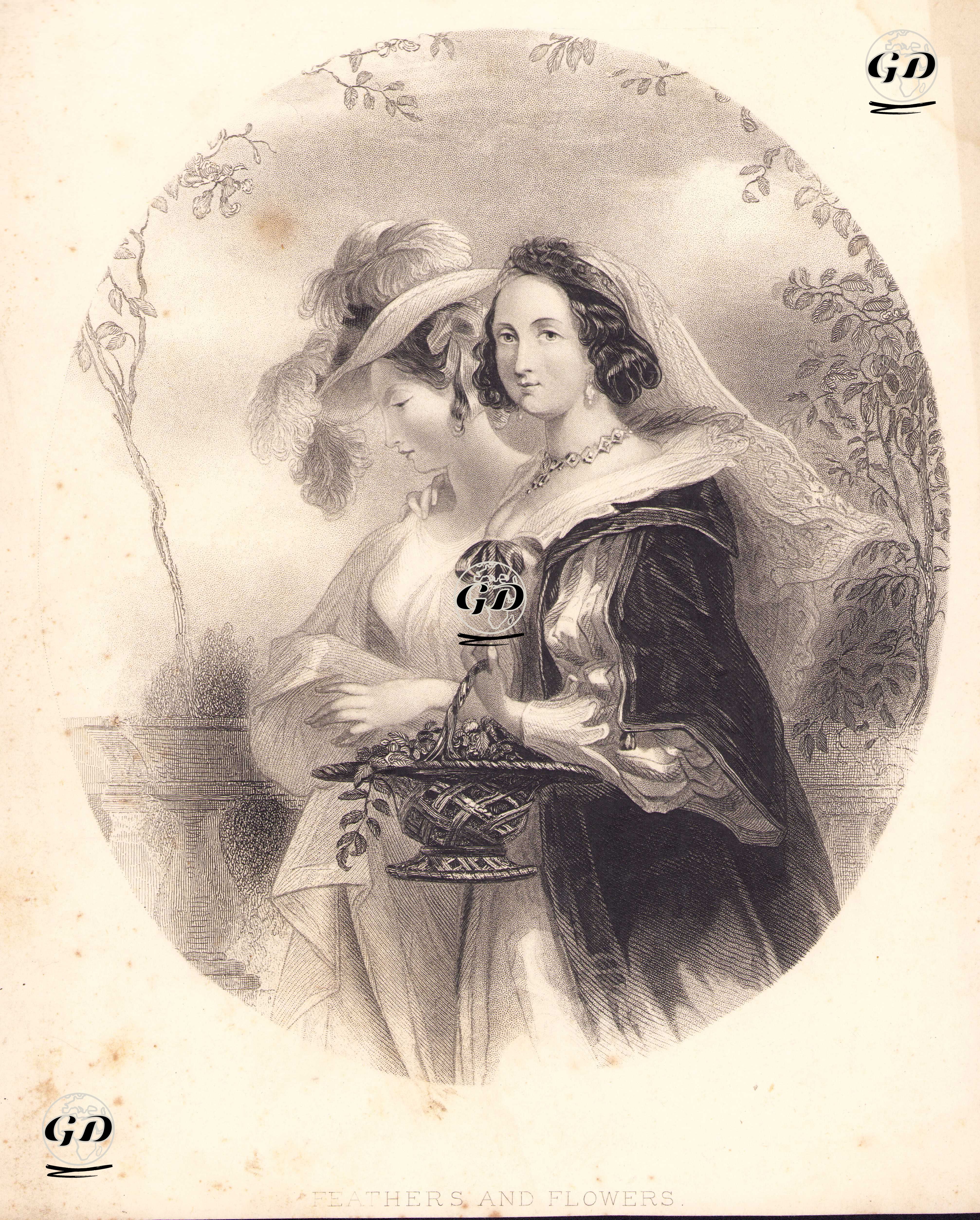 Güzel Kızlar ve Çiçekler -  - 1850's