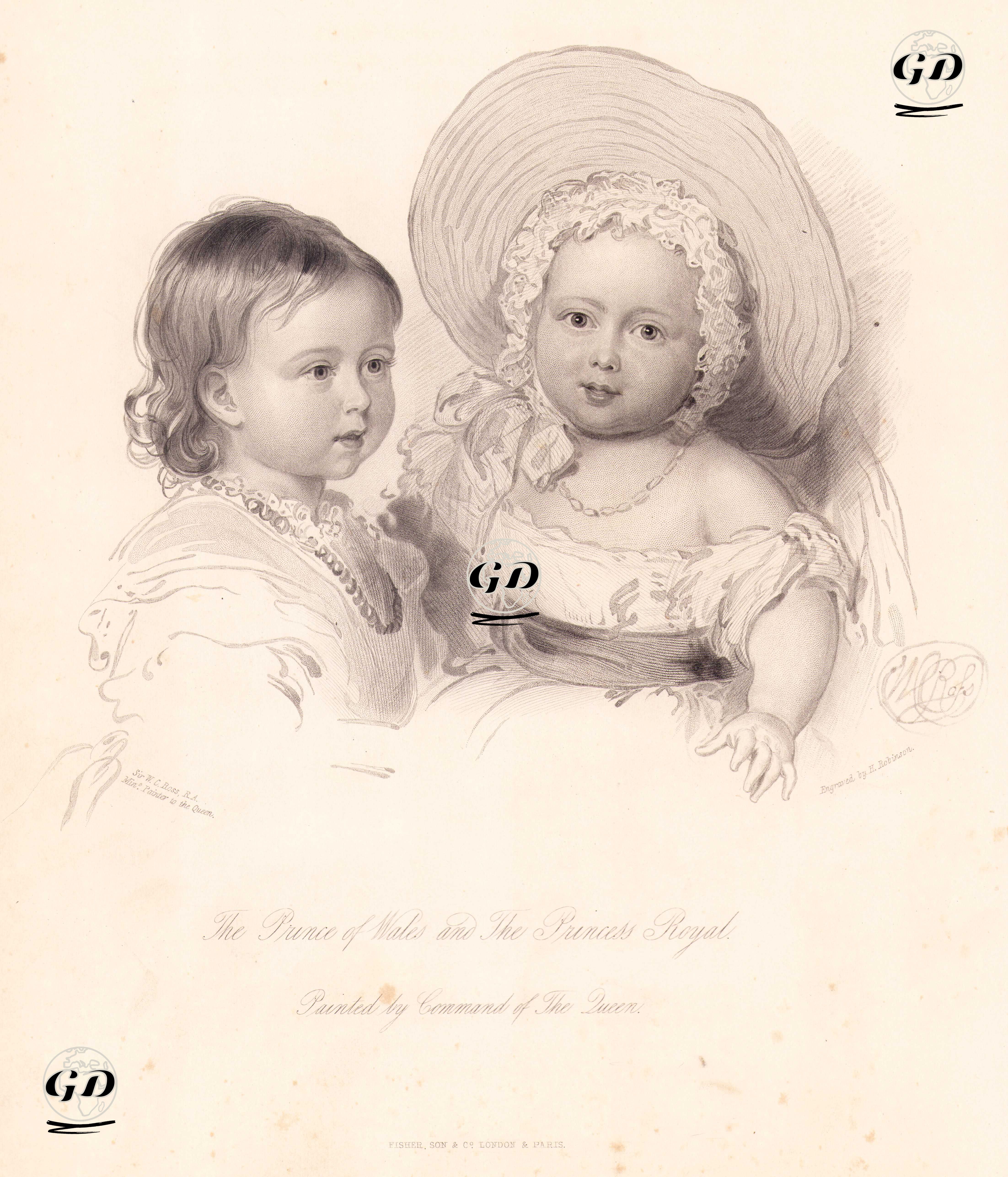 The Prince Of Wales And The Princess Royal, Painted By Command Of The Queen - William Charles Ross (1794-1860) - 1840's