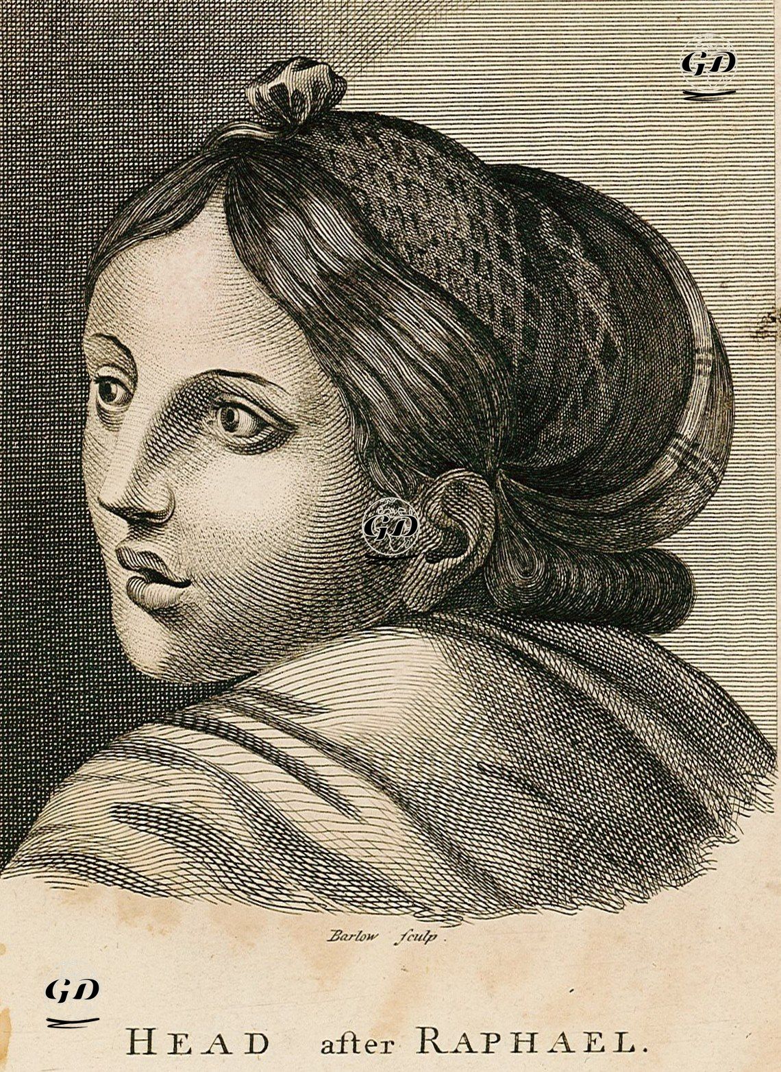 Raphael Tarafından Çizilmiş Dikkat, Arzu ve Umudu Yüzünde Yansıtan Bir Kadın Portresi -  - 1790's-1800's