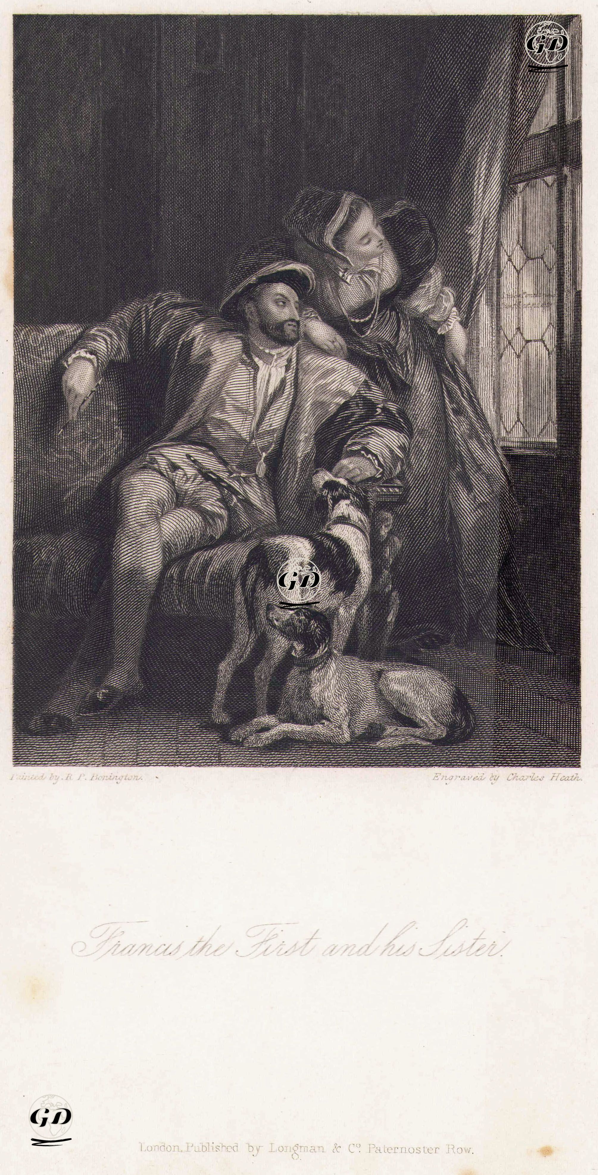 Fransa Kralı I.François Ve Kızkardeşi Marguerite De Navarre - Richard Parkes Bonnington (1801-1828) - 1836