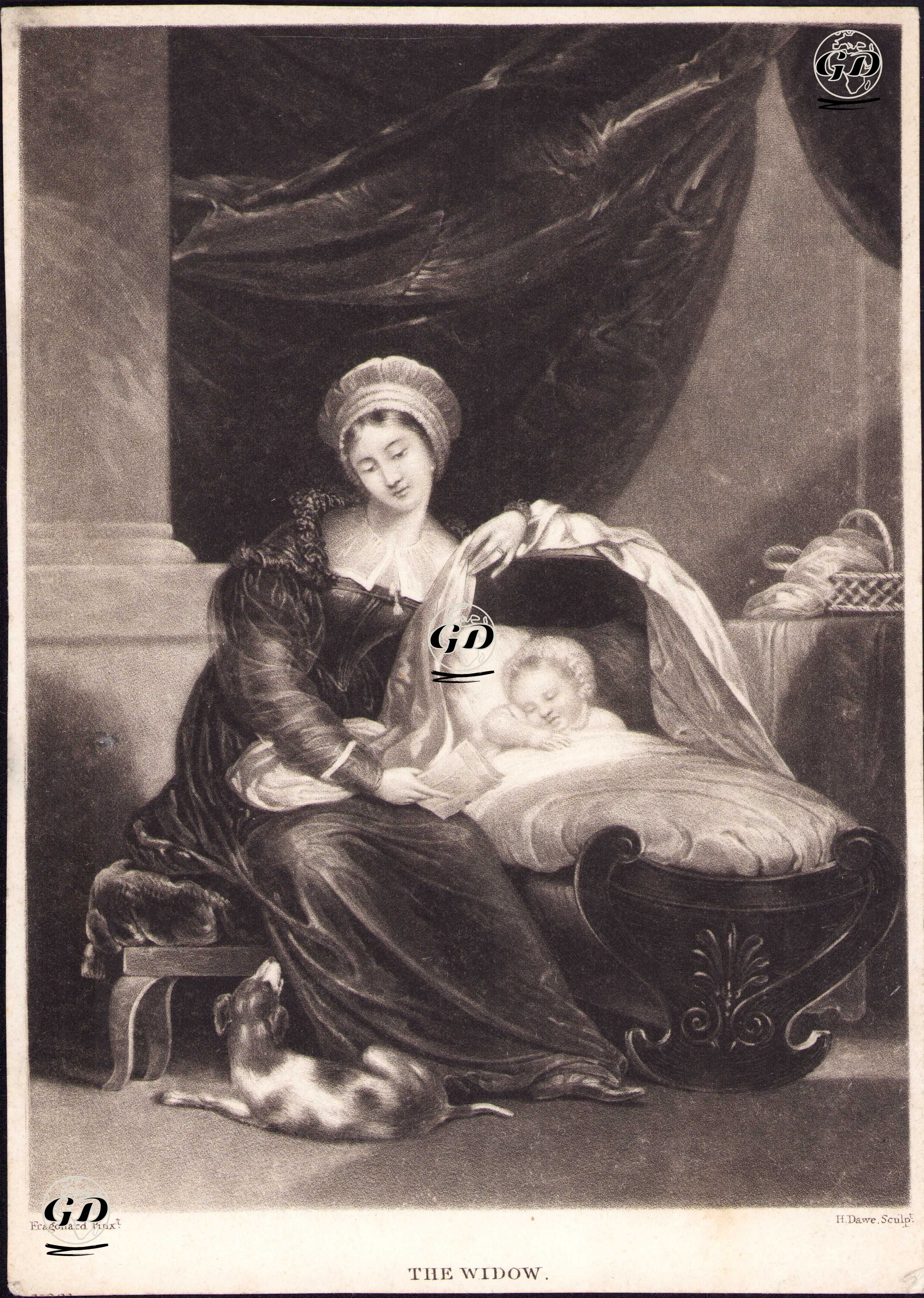 Dul Kadın Ve Çocuğu - Jean Honore Fragonard (1732-1806) - 1830's
