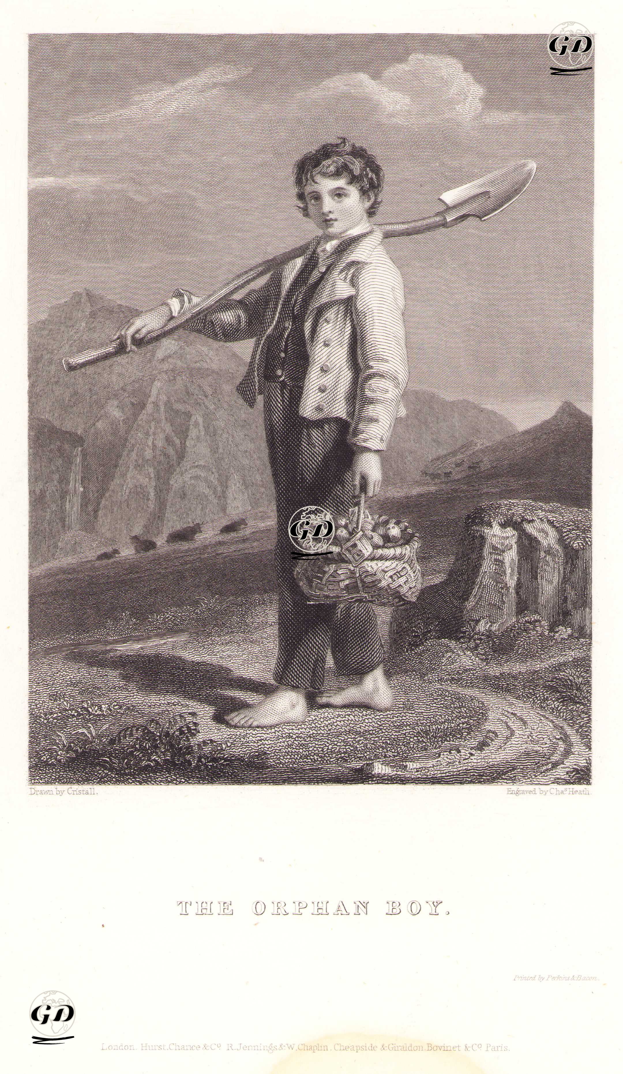 Yetim Çocuk - Joshua Cristall (1767-1847) - 1830's